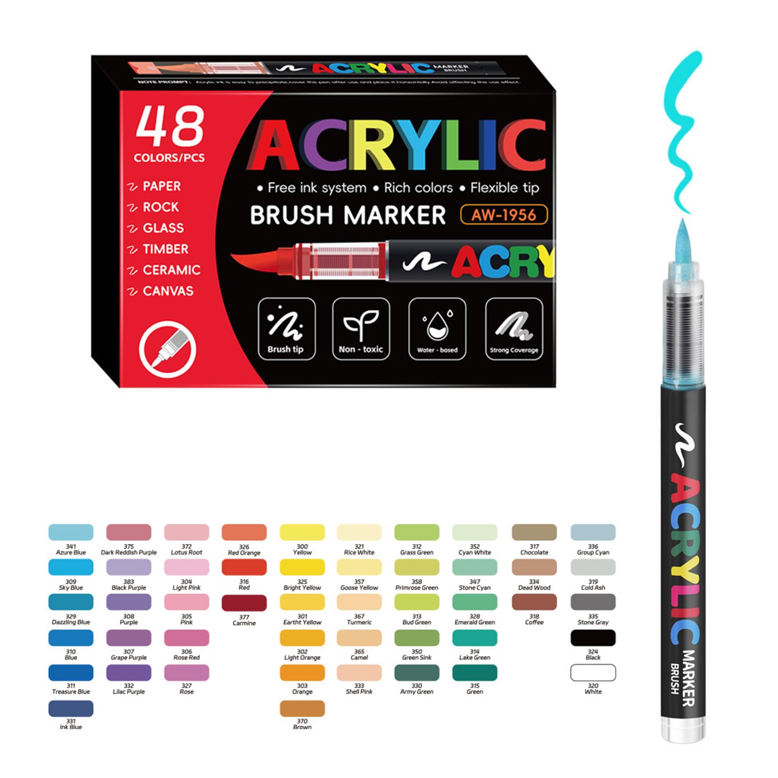 Marqueur de peinture acrylique liquide, pointe de pinceau souple, de peinture acrylique pour la fabrication de cartes, dessin, coloriage, scrapbooking, journalisation, stylos liquides étanches