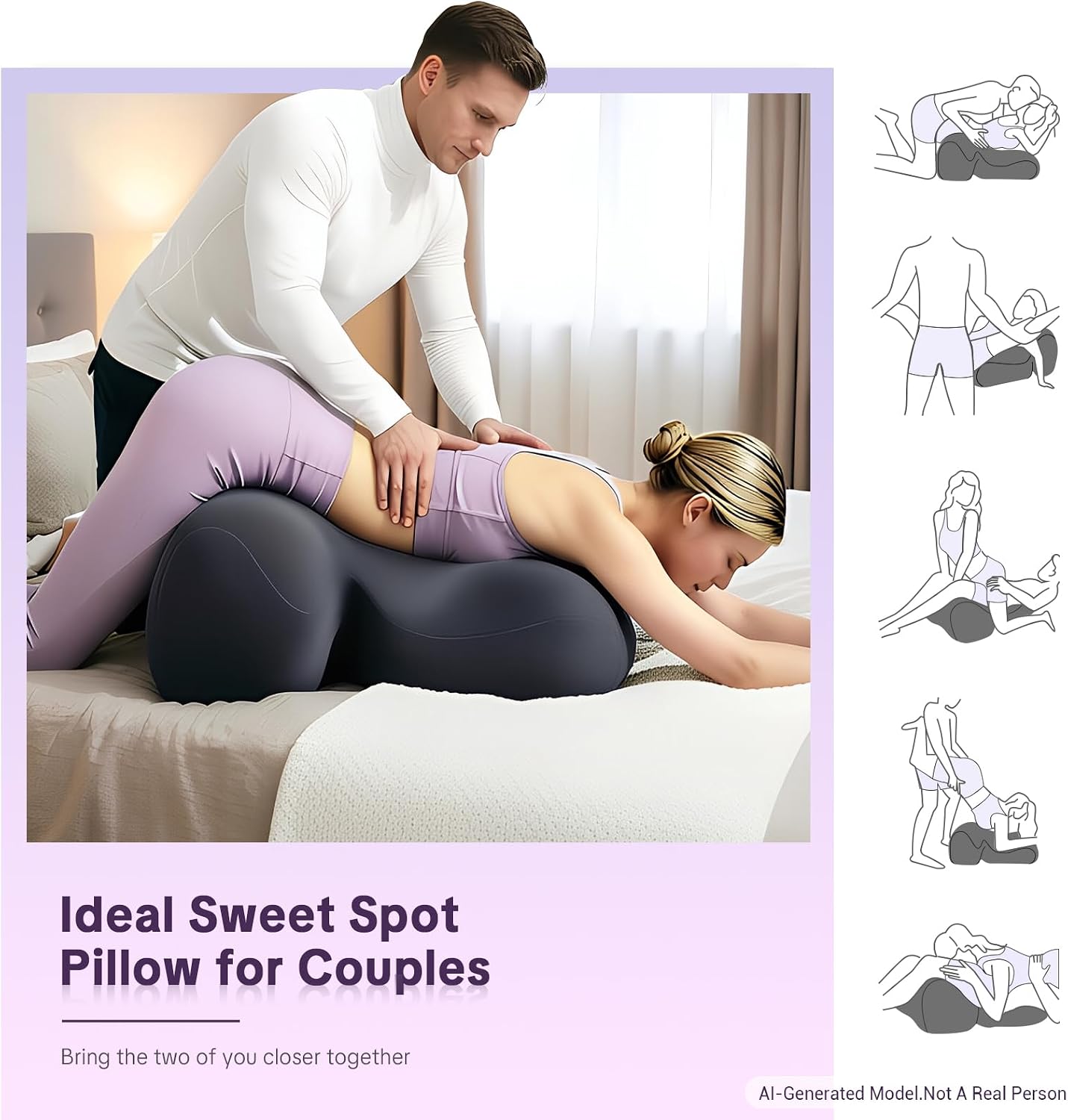 Memory Foam Intimacy Pillow for Couples, Airbag Wedge Pillows