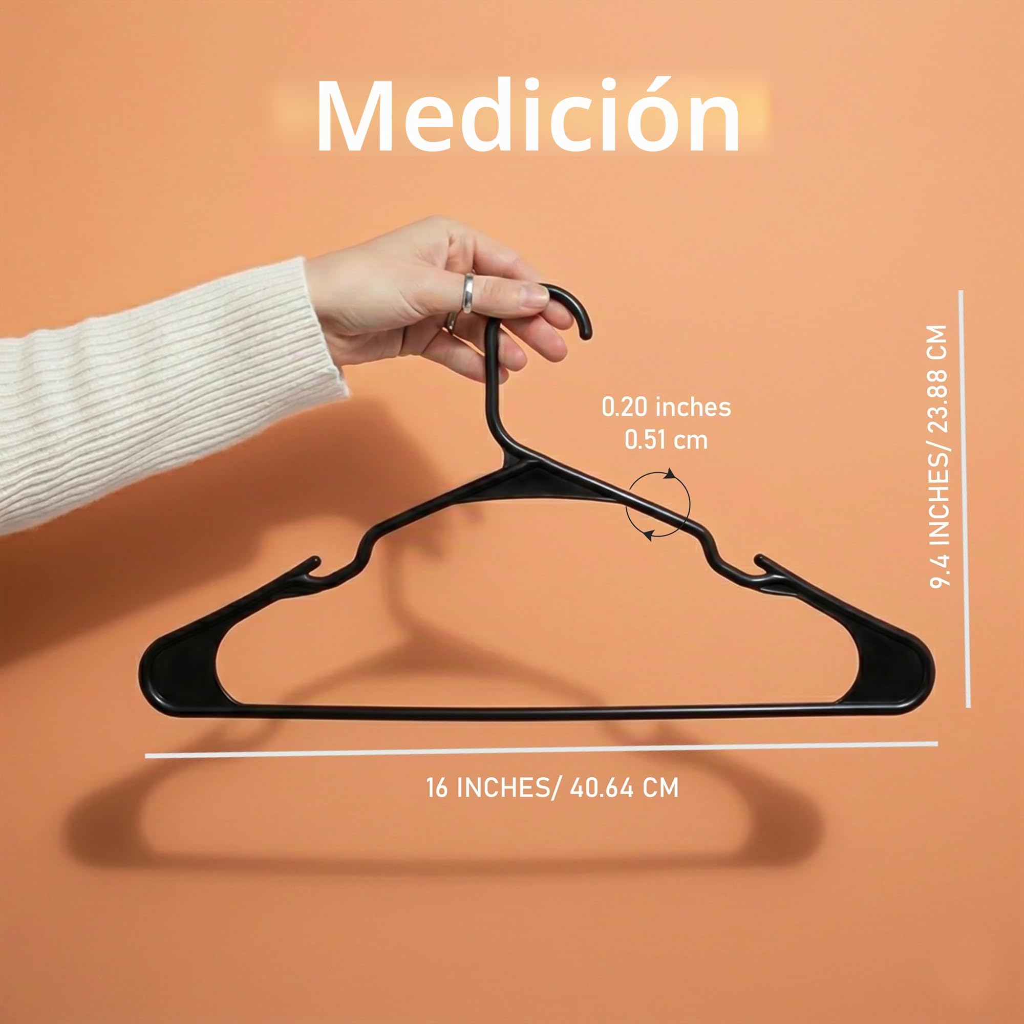 Utopia Home - Perchas de plástico duraderas y finas, pack de 50