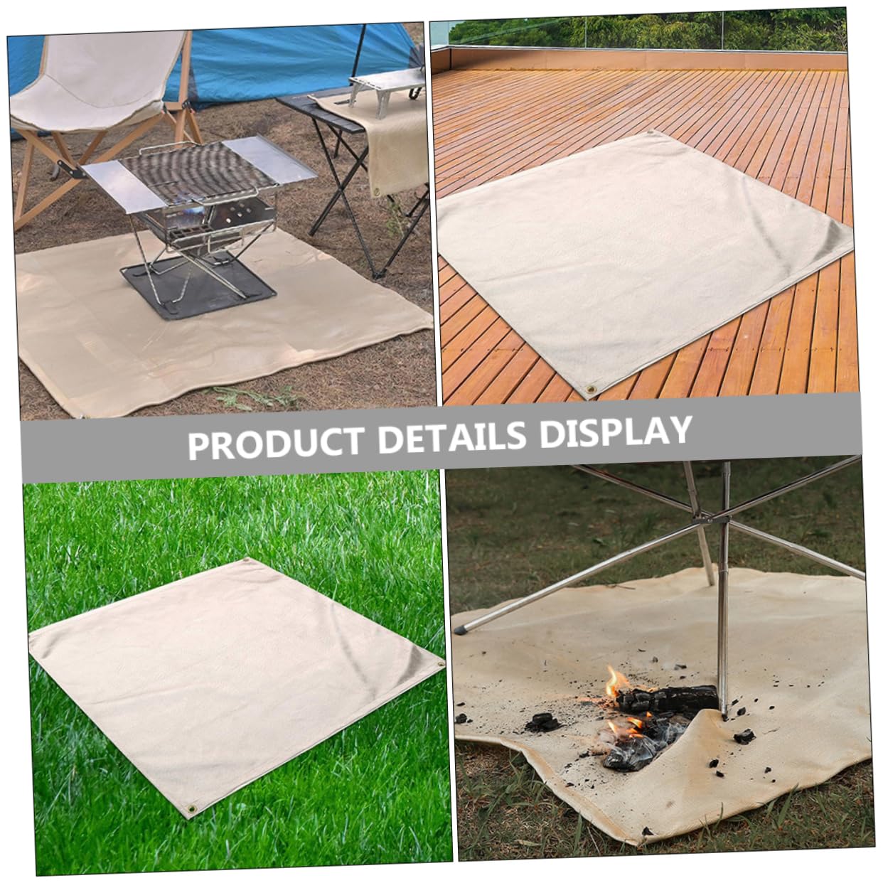 BESTonZON Manta Ignífuga de Material Reforzado Resistente para Patio y Cocina, Alfombra Protectora contra Fuego y Humedad Adecuada para Camping y Exteriores