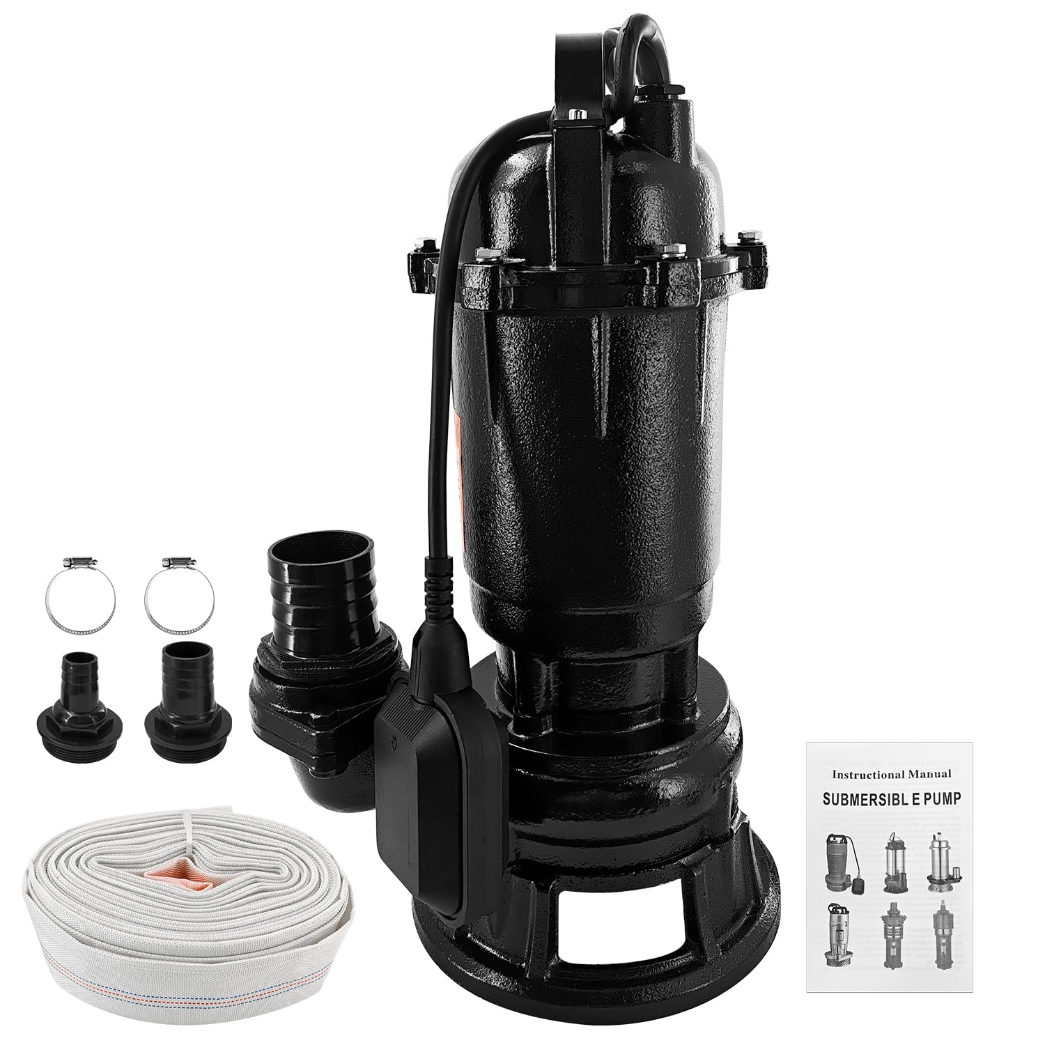 Photo 1 of Yutmatin 2HP 110V Sewage Grinder Pump W/Blades, 6498GPH Cast Iron Effluent Pump W/ 66ft Hose and Automatic Float Switch, 1500W 2'' NPT Discharge, For Sump Basin, Basement, Residential Sewage
