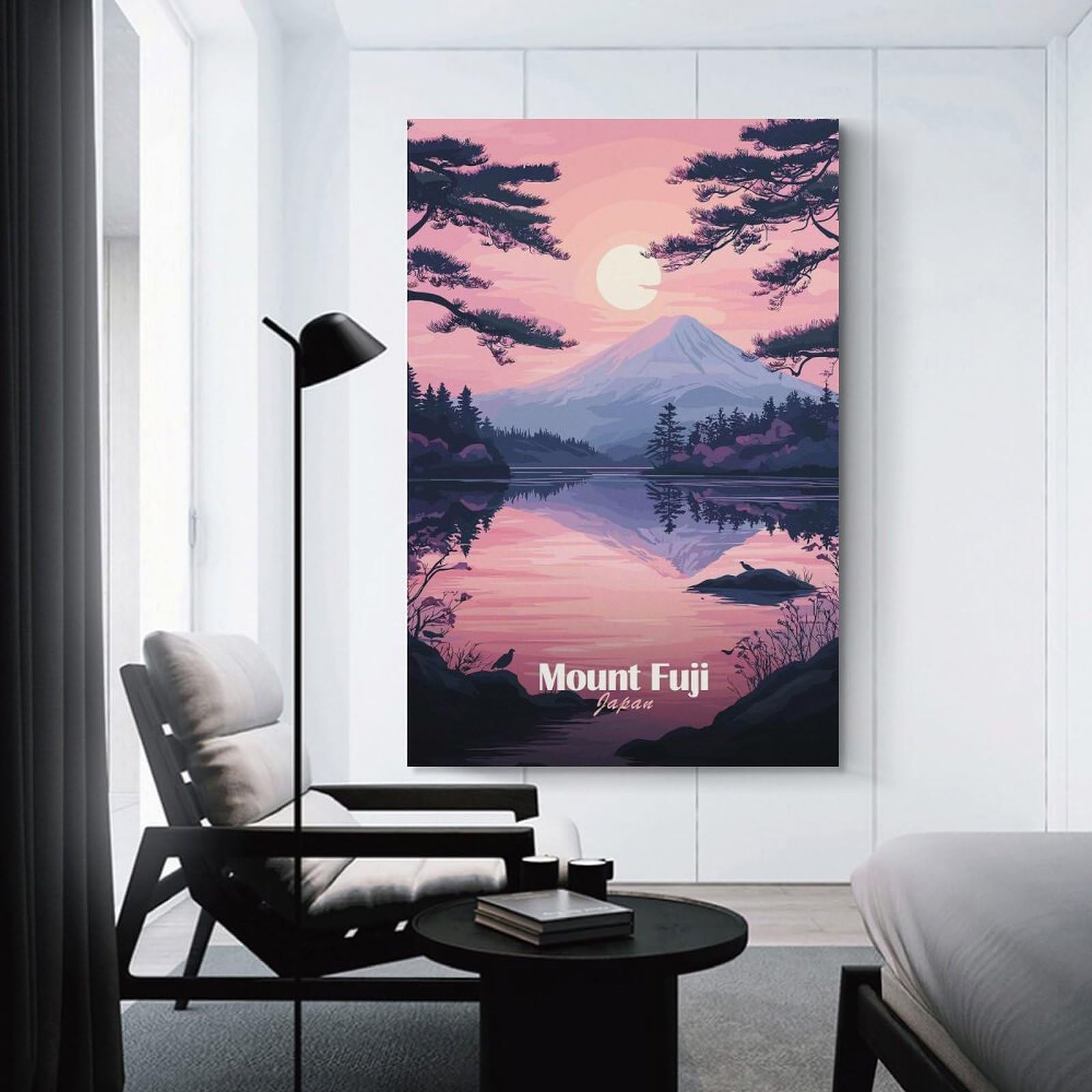 Junmoney Wall Picture Print Mount Fuji Sunset, 20x30inch(50x75cm), for Entryway, Lounge Links Or Small Walls, Home Artwork for First Impressions