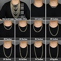 Vista 6 de Cadena de torzal de acero inoxidable chapada en oro real de 18quilates, cadena de 0.059, 0.098 y 0.196pulgadas de ancho (1.5, 2.5 y 5mm)