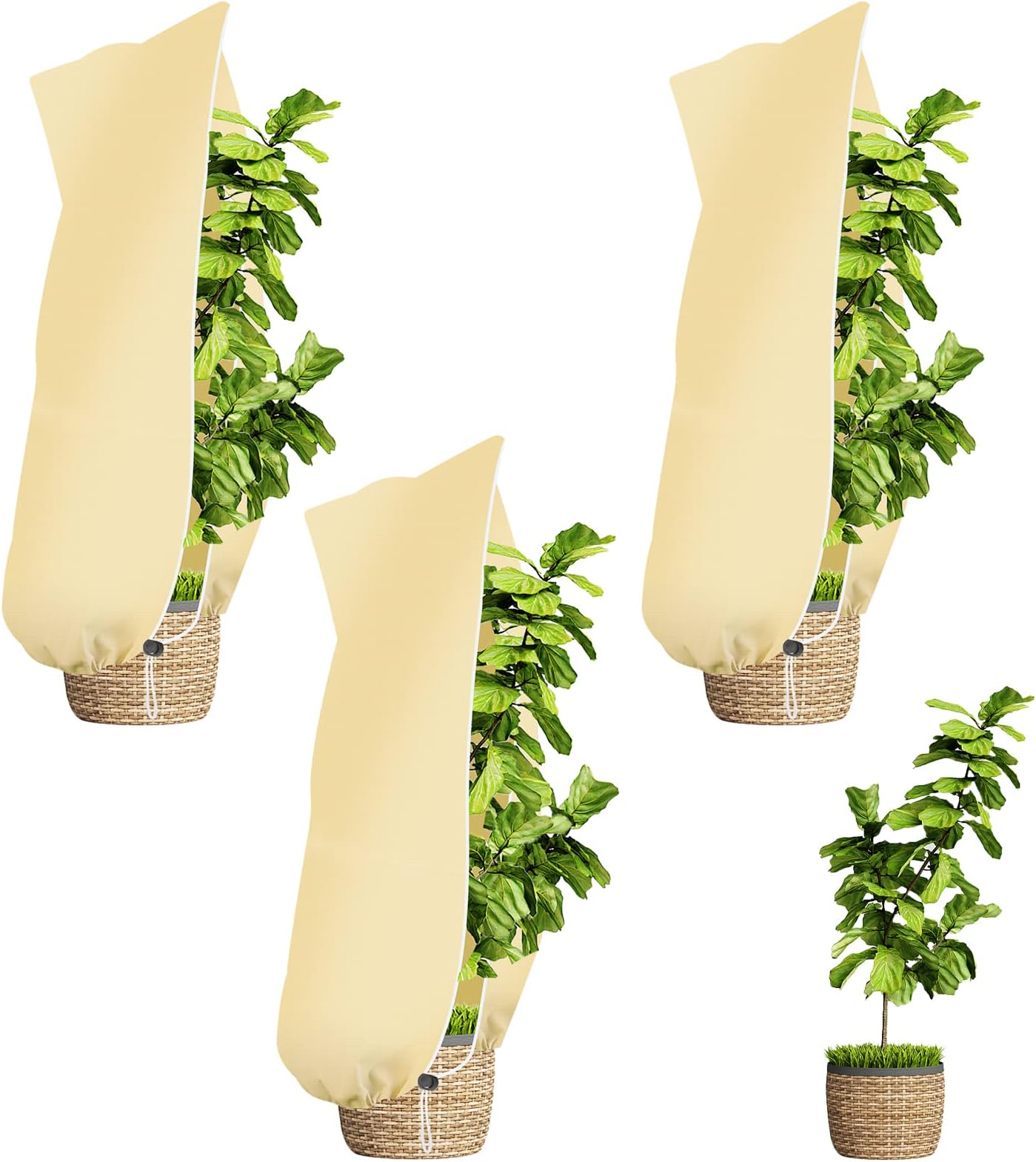 Lot De 2 Housses D'hivernage Pour Plantes 120x180 Cm - Voile De Protection Contre Le Gel Avec Cordon De Serrage - 11