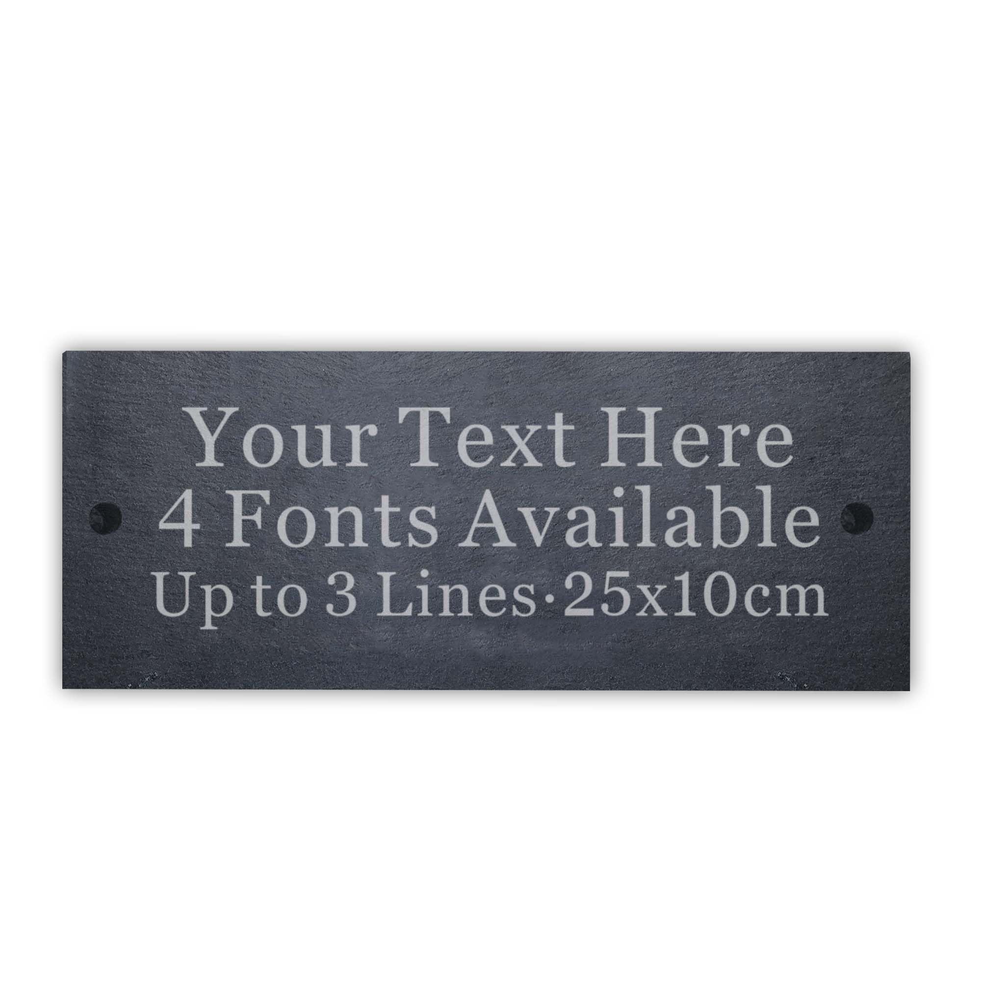 Slate House Signs Personalised Plaques Engraved Slate House Sign Outdoor Decoration Personalised Signs for Outside Welcome Sign with Wall Fixings 25x10cm (Design 3) — image 1