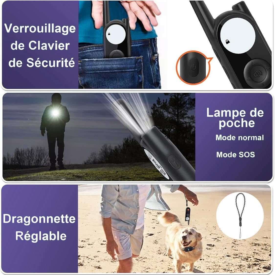 Clôture Électronique pour Chien,8M à 1050M Ajustable Clôture avec Télécommande de Dressage,Résistant à L’Eau Collier de Dressage pour Chien de Moyennes et Grande