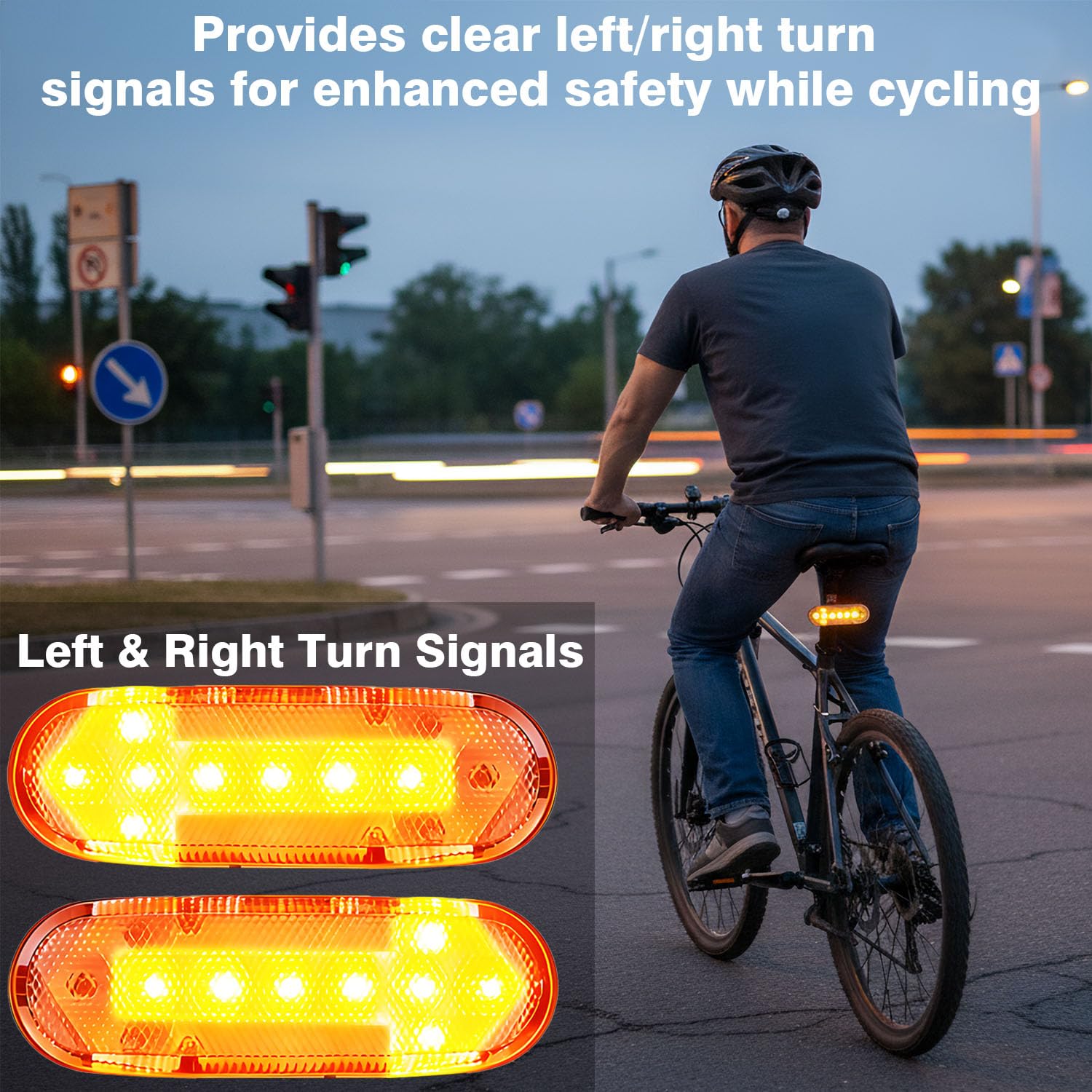 Luci posteriori per bici intelligenti | con luce di direzione impermeabile IP65 | luz para Bicicleta USB ricaricabile ultra luminoso avviso di sicurezza antifurto antifurto fanale posteriore bici