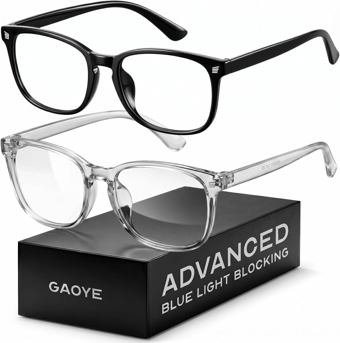 Gafas de bloqueo de luz azul Gaoye | Anti rayos UV, para computadoras y juegos, montura cuadrada, gafas para hombres y mujeres
