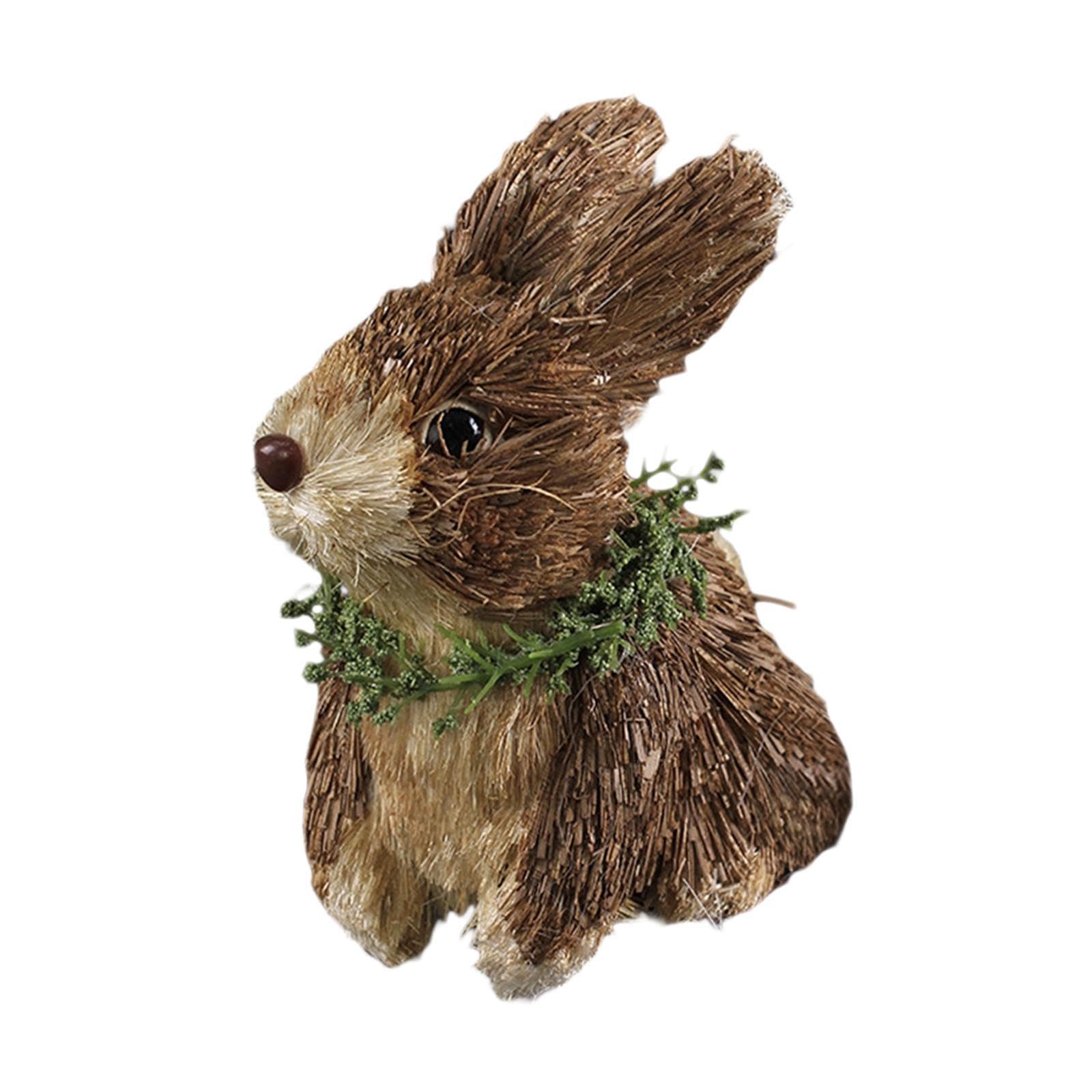 YIXANNX Charming Easter Rabbit Statues Crafted Indoor Outdoor Decoration Tips To Space More Inviting Even Anywhere As Decoration. Easter Straw Rabbit Statue