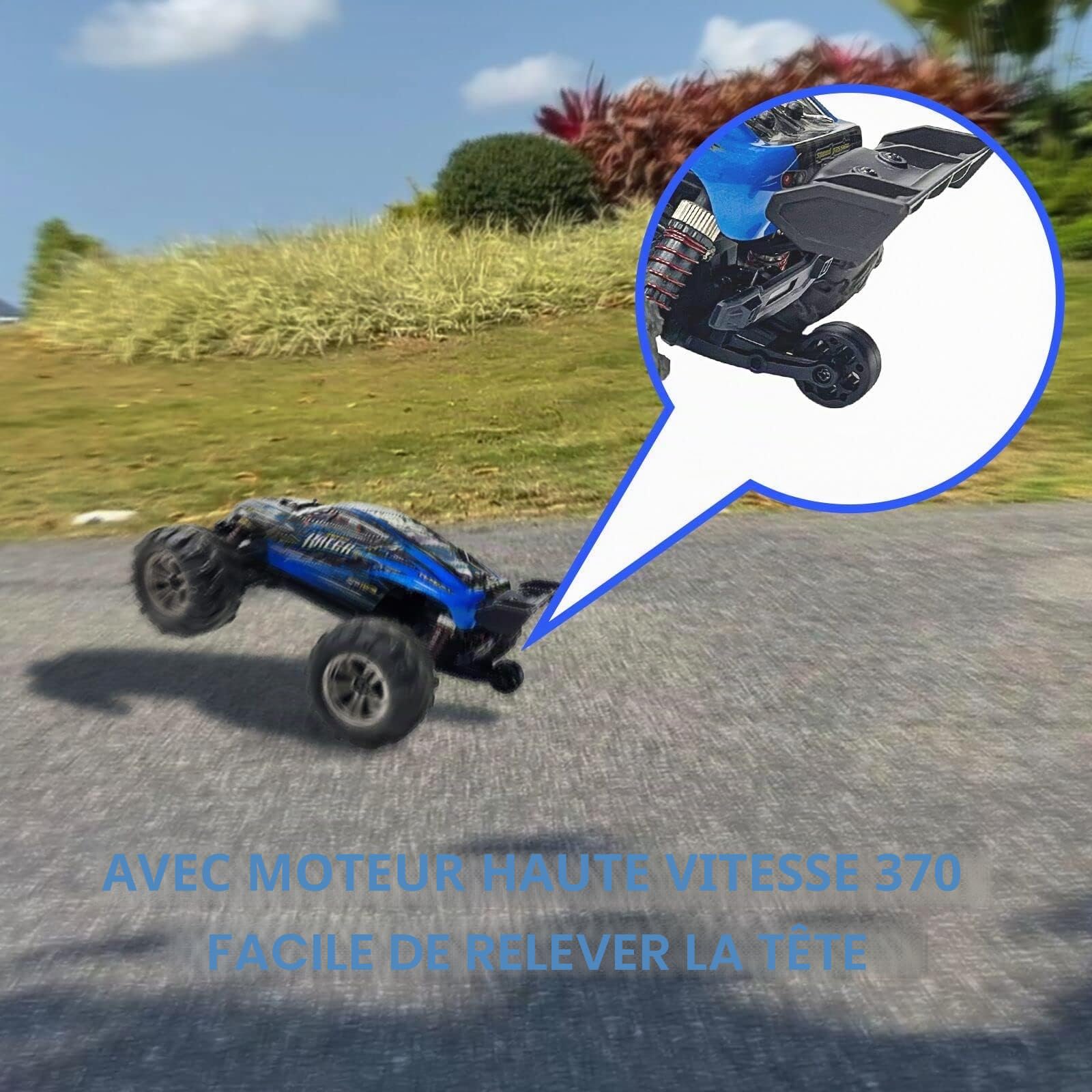 YONCHER YC100 Voiture Télécommandée Tout Terrain, 1:20 4WD 36km/h RC Voiture, Camion Telecommande à Grande Vitesse, 2.4GHz Crawlers RC avec 2 Piles 50min+ Temps de Jeu pour Adultes Enfants