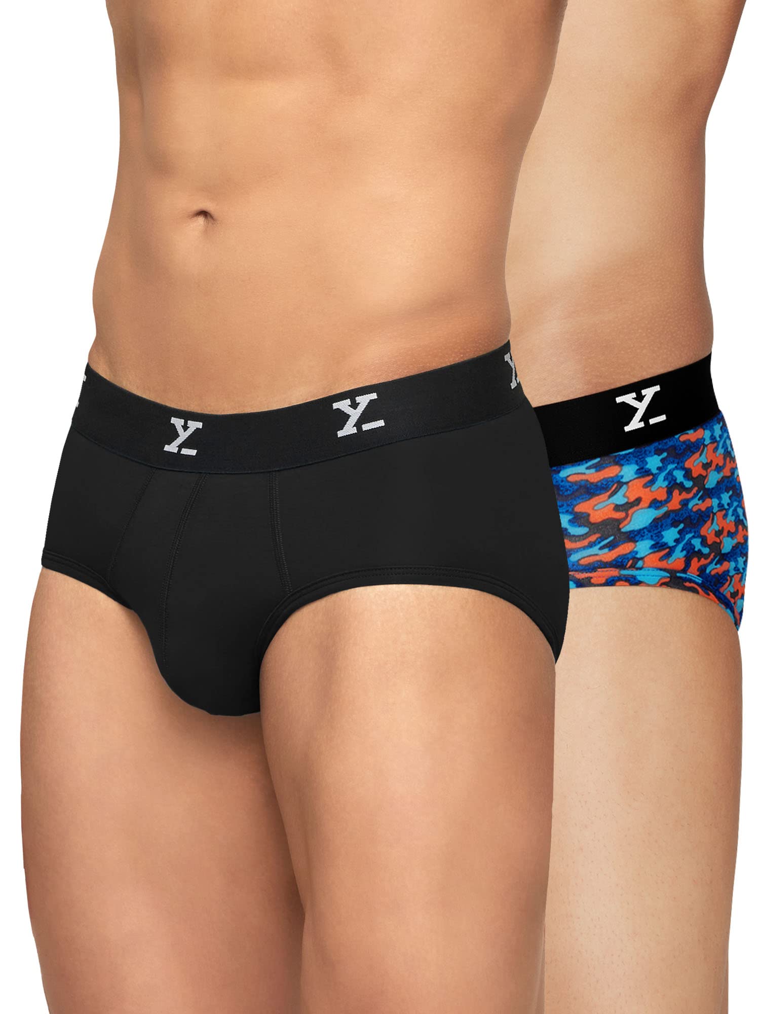 xyxx Men's Ace & Shuffle Micromodal Regular Fit Solid & Printed Antimicrobial Briefs with No Marks Waistband (Pack of 2)-picture-10
