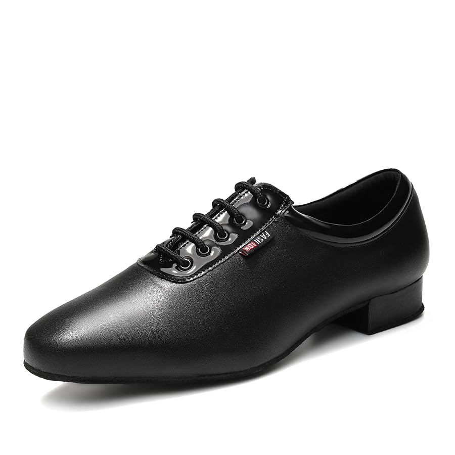 Amazon.com | YCALCP Black Ballroom Dance Shoes Men Leather