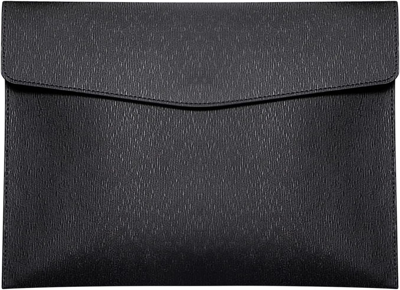 Premium PU Leather A4 File Folder - Secure Snap Closure Business Portfolio for Important Documents, Contracts & Invoices - Durable Office Organizer，Black