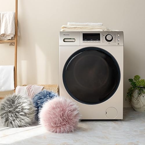 Miniatura 3 de Ashler - Almohadas redondas de felpa, almohada de bola con asa, cojín decorativo suave de piel sintética, decoración moderna del hogar, almohada