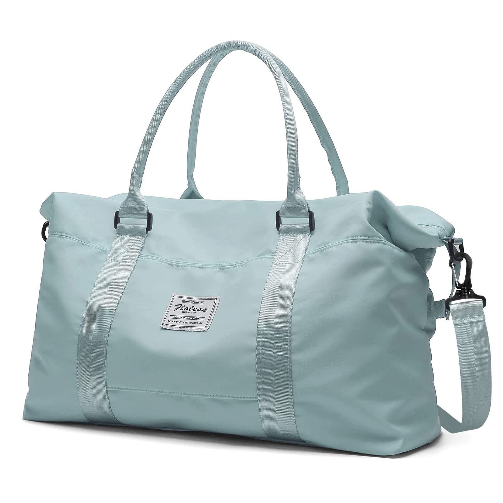 Carry On Bag for Women with Wet Pocket Travel Duffel Bag with Trolley Sleeve Gym Tote Bags Waterproof Large