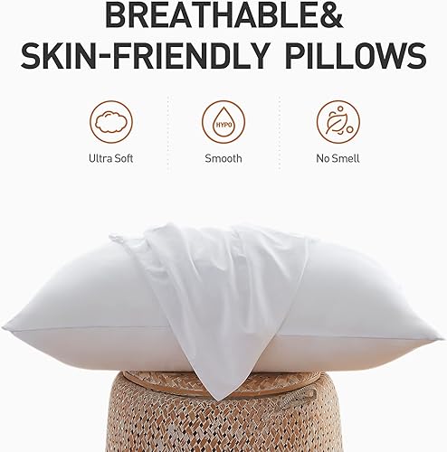 Miniatura 4 de Acanva Almohadas de cama refrescantes para dormir, paquete de 2, relleno de microfibra 3D, felpa suave de apoyo para personas que duermen de lado y