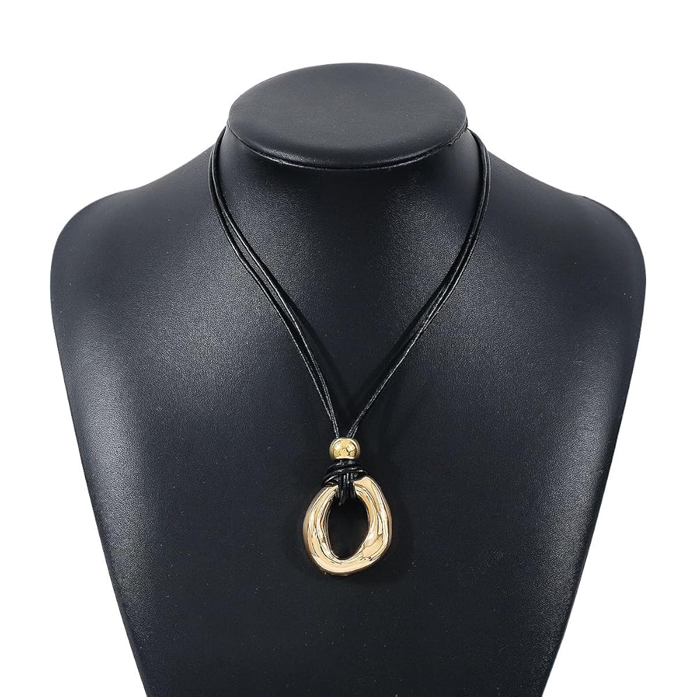 【HYERES LOR】Champagne Moon Hobo Chunky Long Necklace (W) Liquid Herringbone Necklace | Cali Moon Boutique