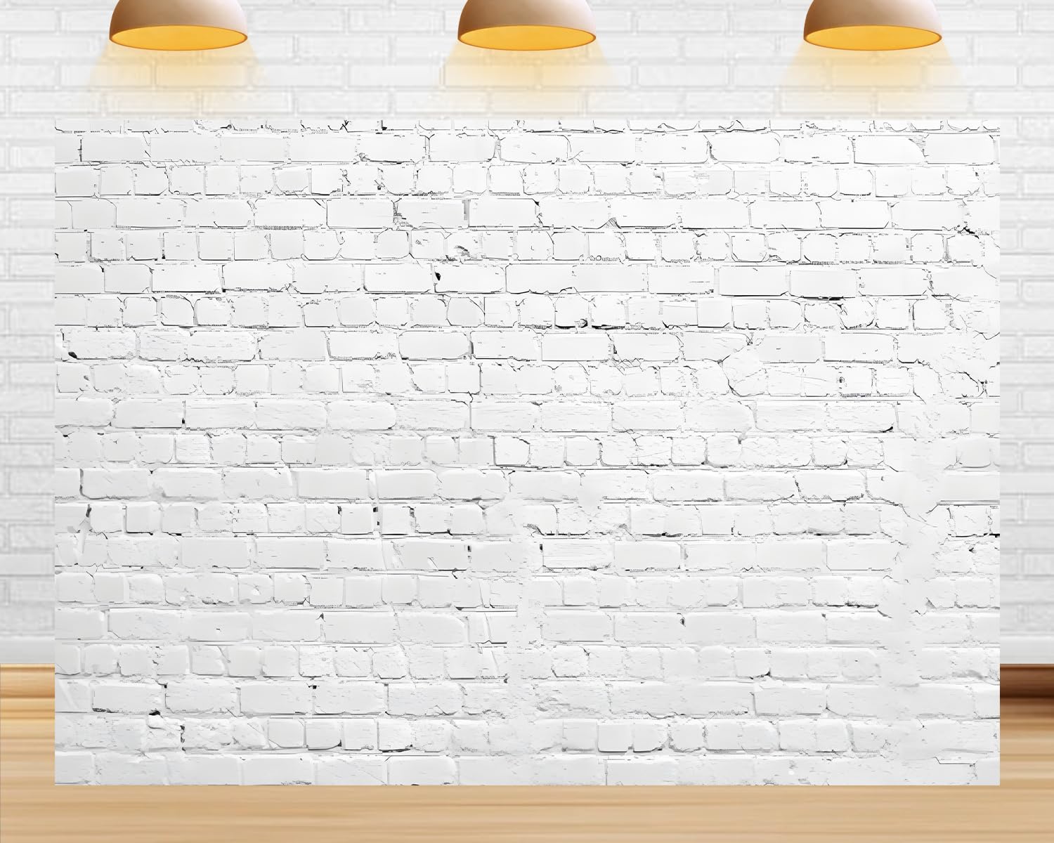 8X6ft Fabric Photo Backdrop White Brick Vintage Stone Wall Pale White Brick Photo Backdrop Cloth Seamless Photography Backdrop for Party Decoration