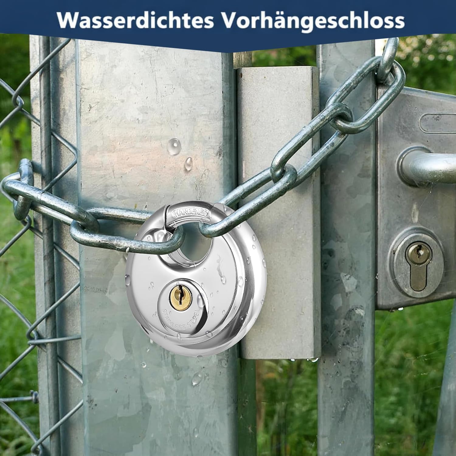 6 Stück Edelstahl Rundschlösser mit 12 Schlüsseln, Gleichschließende Diskusschlösser, Robustes Wasserdichtes Vorhängeschloss mit 9,5 mm Bügelstärke für Garage, Zaun, Lager, Schuppen und Fitnessstudio