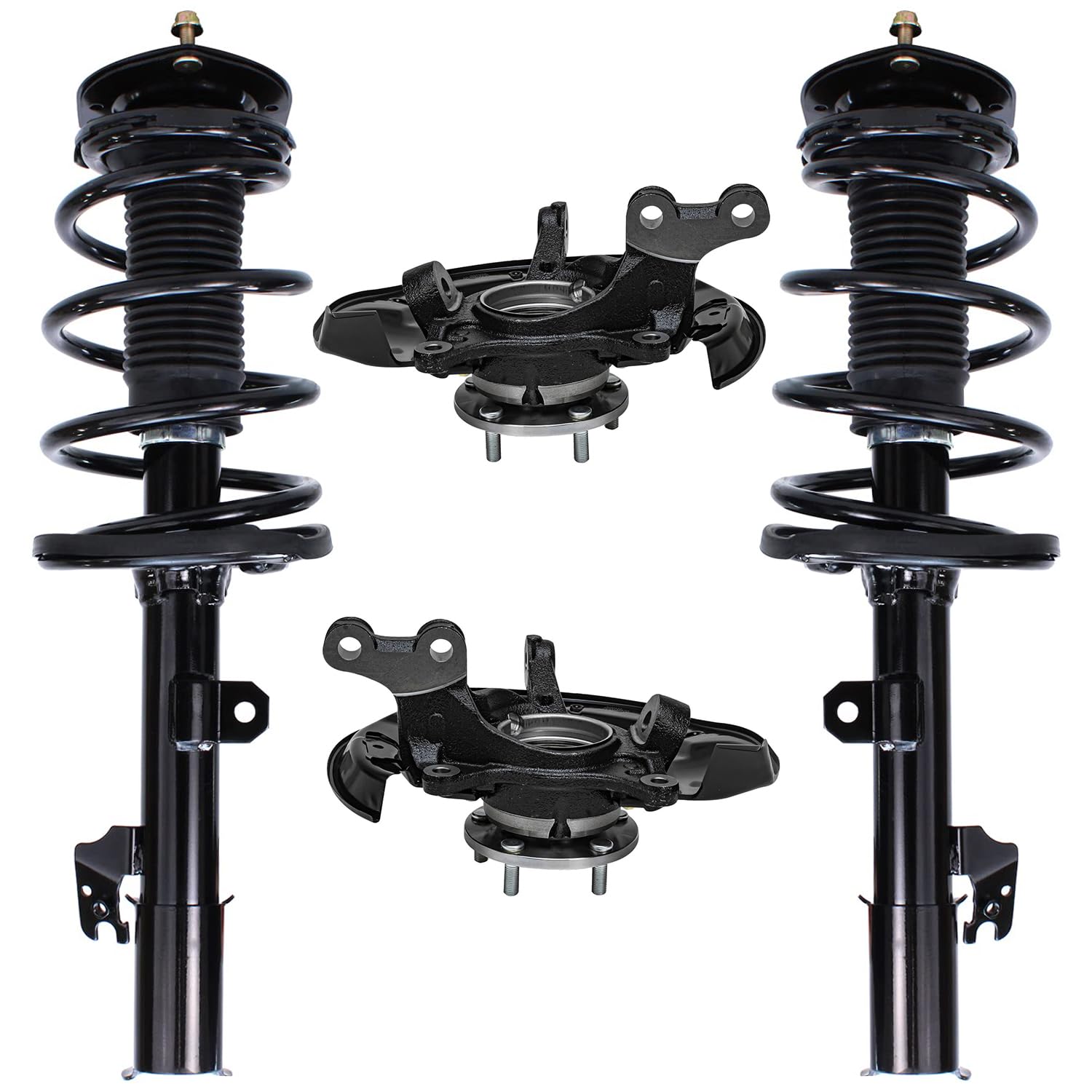 Detroit Axle - FWD 3.5L Front Steering Knuckles &amp; Wheel Hub Bearings +