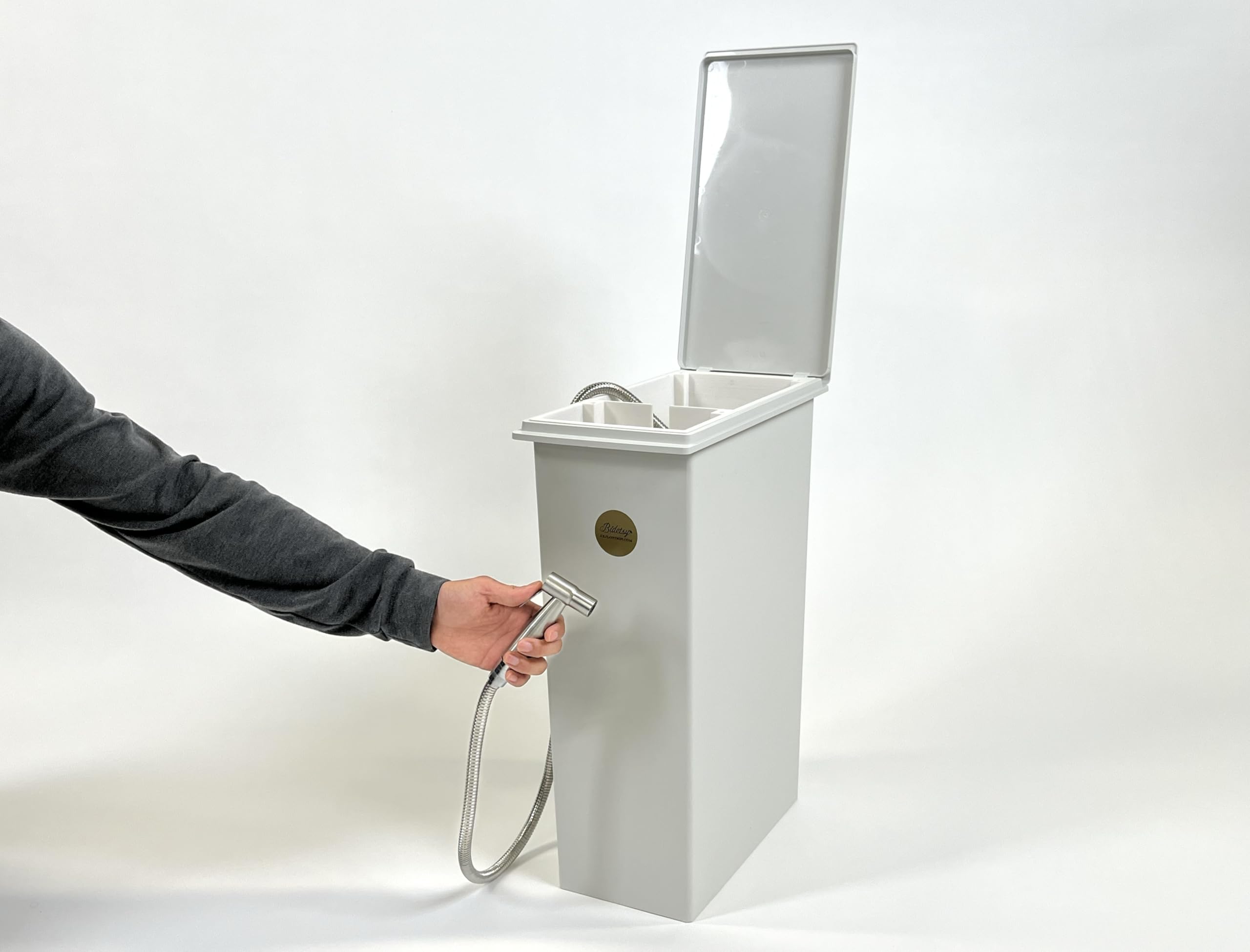 Bidé portátil independiente, sin fontanería ni instalación, 20 L, separado separado, fuerte presión, cuidado de ancianos discapacitados, posparto [BIDETSY 20L - La batería se vende por separado] (20 L