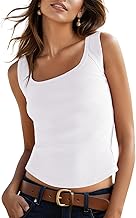 GRECERELLE Unterhemden Damen Tanktop Sommer Dehnbares Baumwoll Unterhemd mit U-Ausschnitt | Atmungsaktives Armelloses Top für Fitness, Urlaub & Freizeit