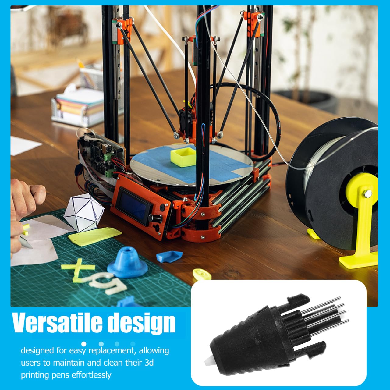 Stylo d'impression 3D pour imprimante 3D - Module de pointe de stylo d'impression 3D - Pointe de stylo en plastique noir