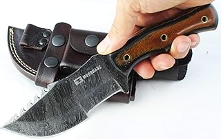 Bushcraft Tracker Knife - Black/Brown Micarta Handle - 9.75" Length - Moorhaus
