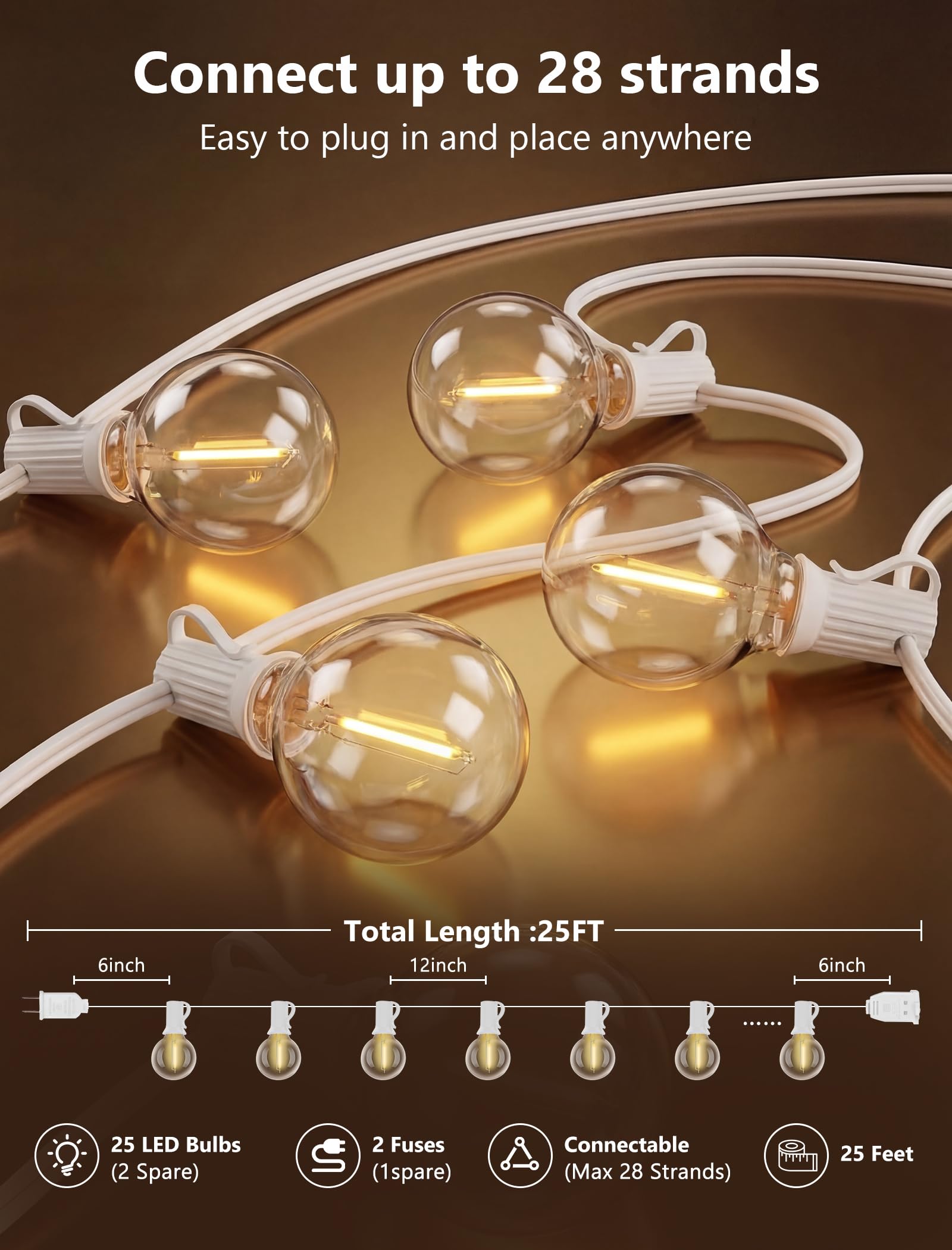 Luci Solari Esterno,Catena Luminosa Solare Stringa Luci Led
