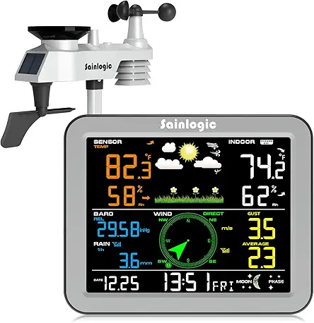 sainlogic Weather Station Wireless Indoor Outdoor, Weather Station...