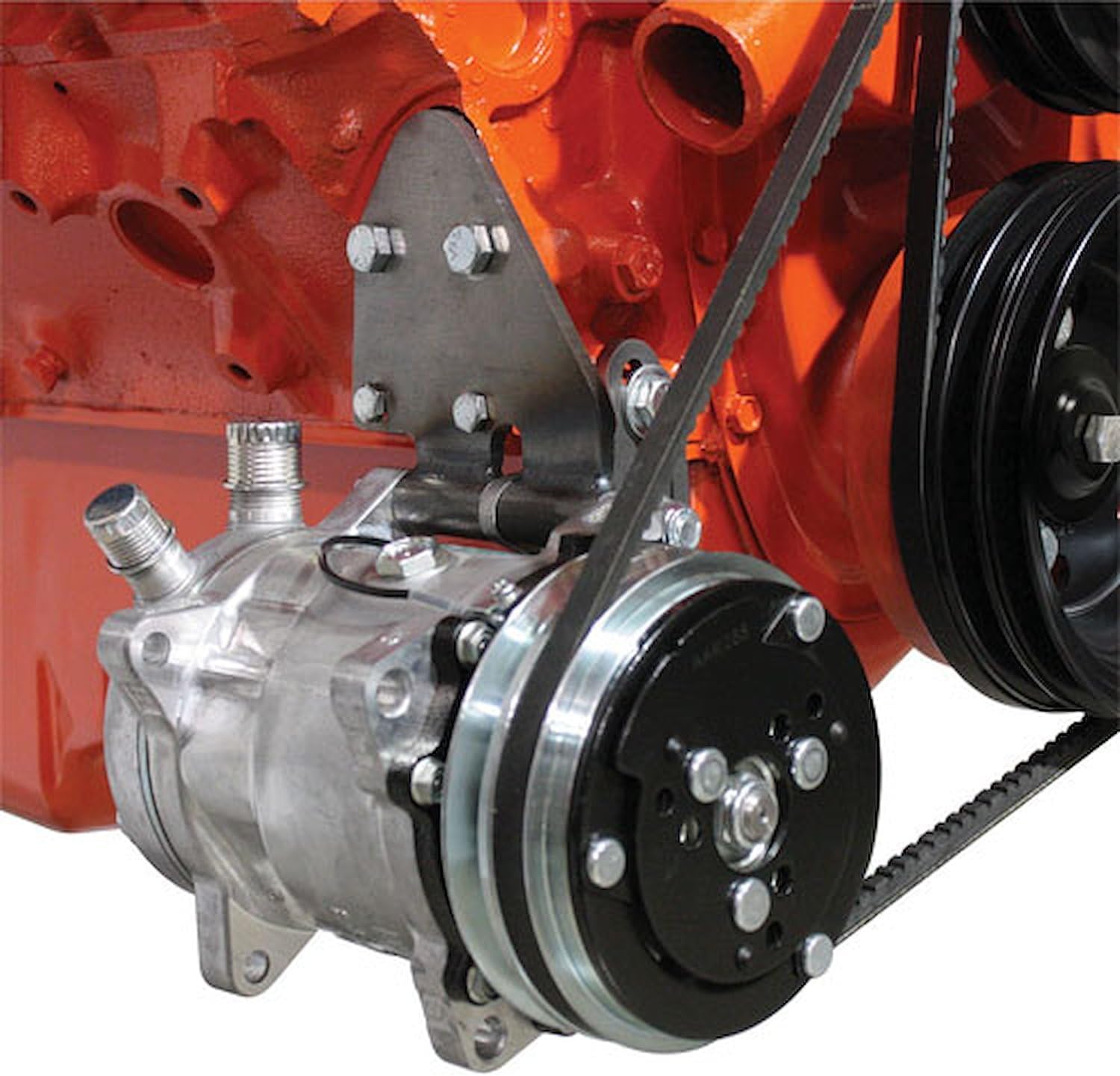 Vintage Air 15541-VCB Steel-eez Low-Mount Compressor Bracket Fits Chevy Small Bl