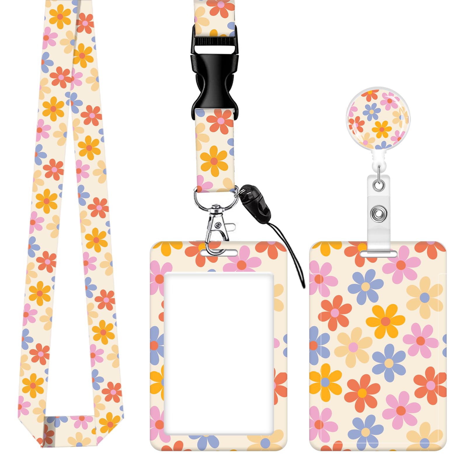 Badge Reels Retractable with Carabiner Reel Clip, ID Name Tag Work Badge Holder Belt Ferrule, Identity ID Badge Holder Cover Case for Office Work