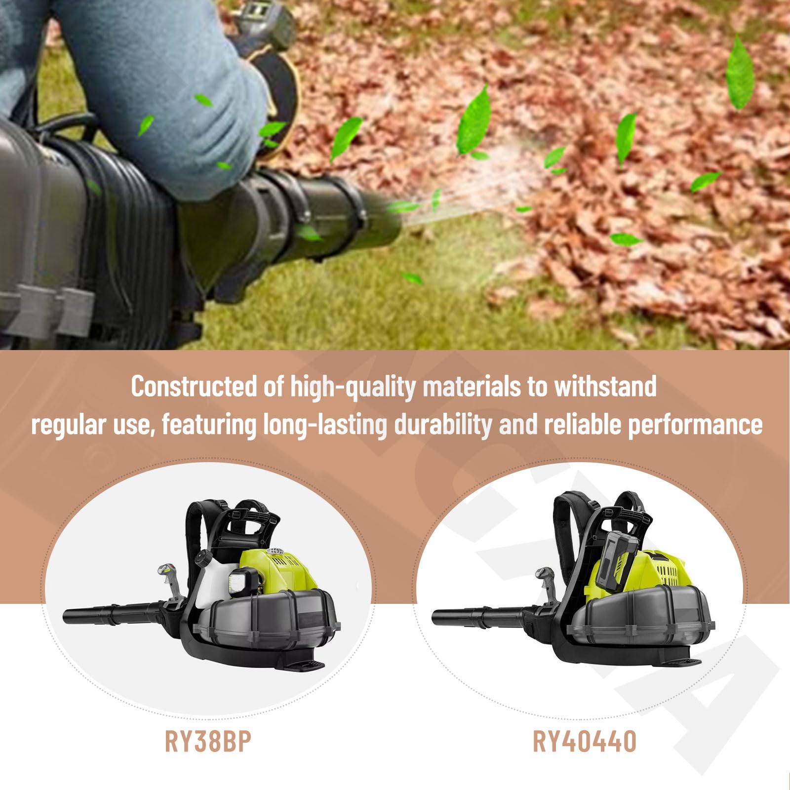580470001 580471001 - Juego de tubos de soplador compatible con soplador de mochila Homelite Ryobi 40V RY40404 RY40440 y RY38BP de 38 cc