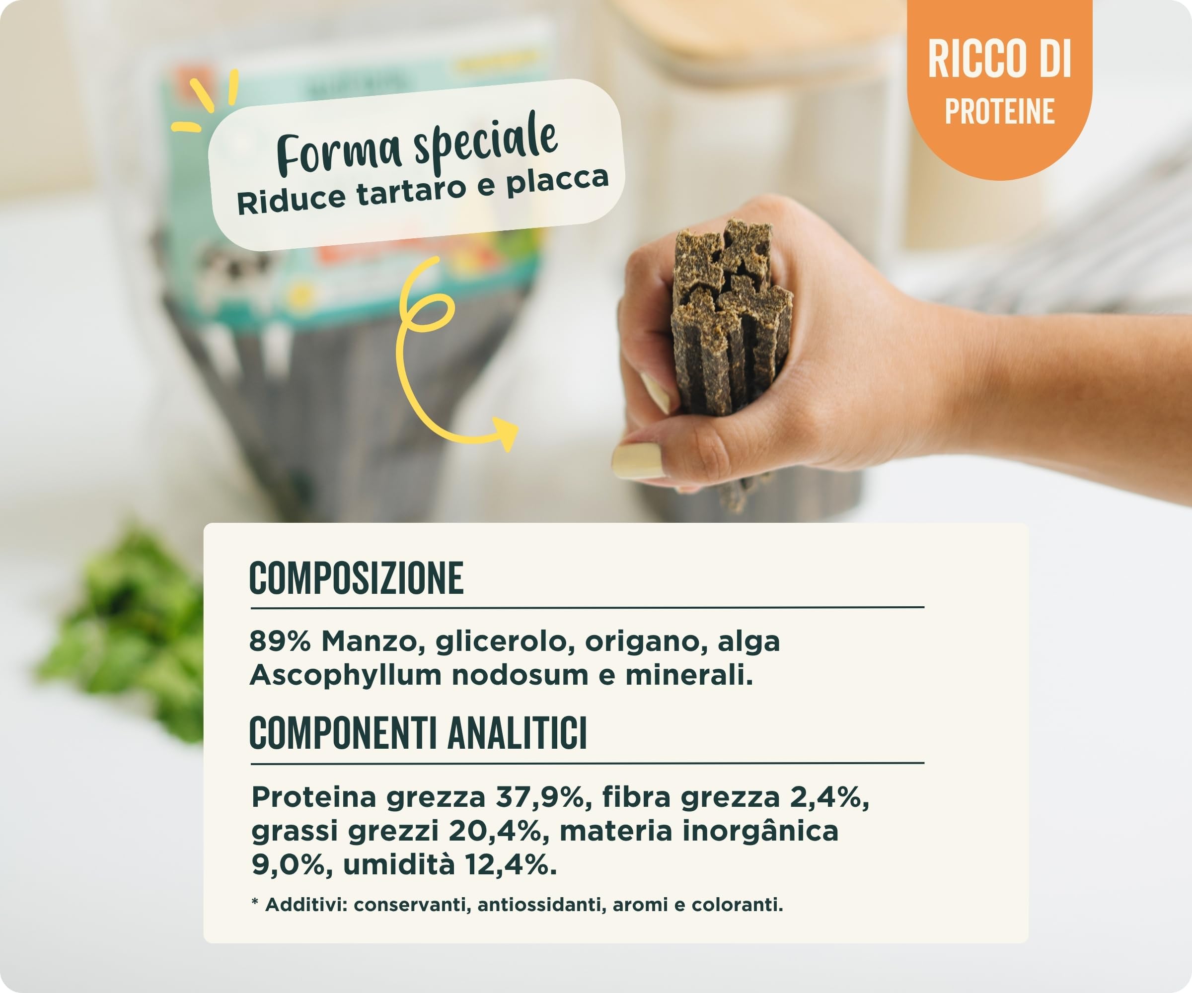 Wolf Belly - Dental Stick per Cani Naturali (28 pz) 89% Manzo Senza Cereali | Igiene Dentale & Alito Fresco | Ascophyllum Nodosum | Delizioso Sapore di Carne | Ricco di Proteine - Prodotto in Europa