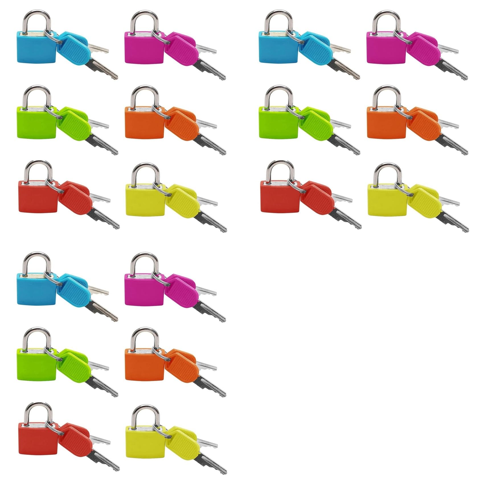 Jnchdghwa As Shown 18Pcs Suitcase Locks With Keys,Small Luggage Padlocks Metal Padlocks Mini Keyed Padlock For School Gym Classroom