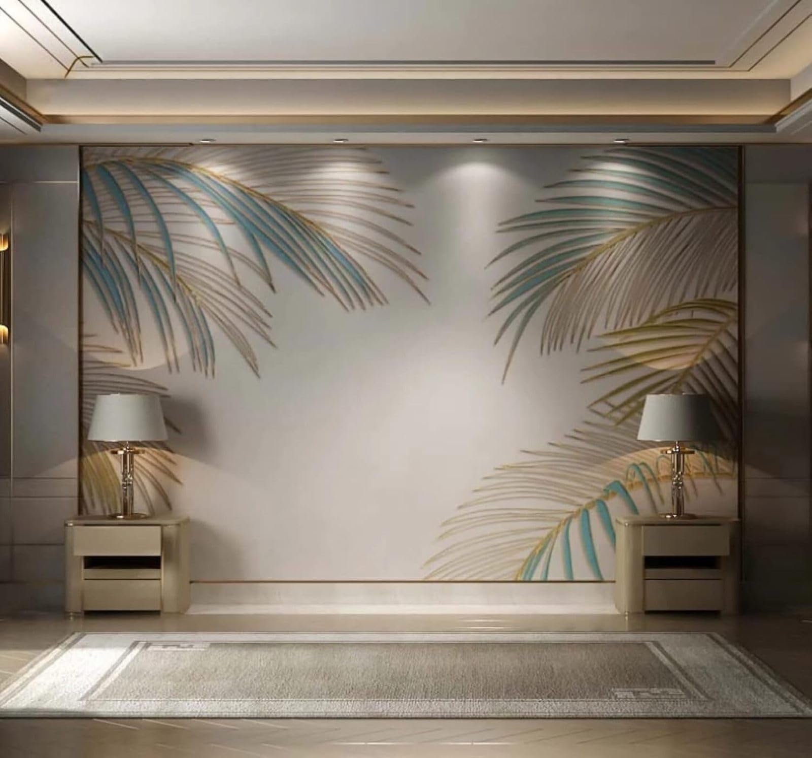 XLMING Minimalist Embossed Plants Leaves Unique 3D Wallpaper Luxury Silk Study Dining Feature Sofa Grey Bedroom Living Room Tv Decorative Wall-350cm×256cm