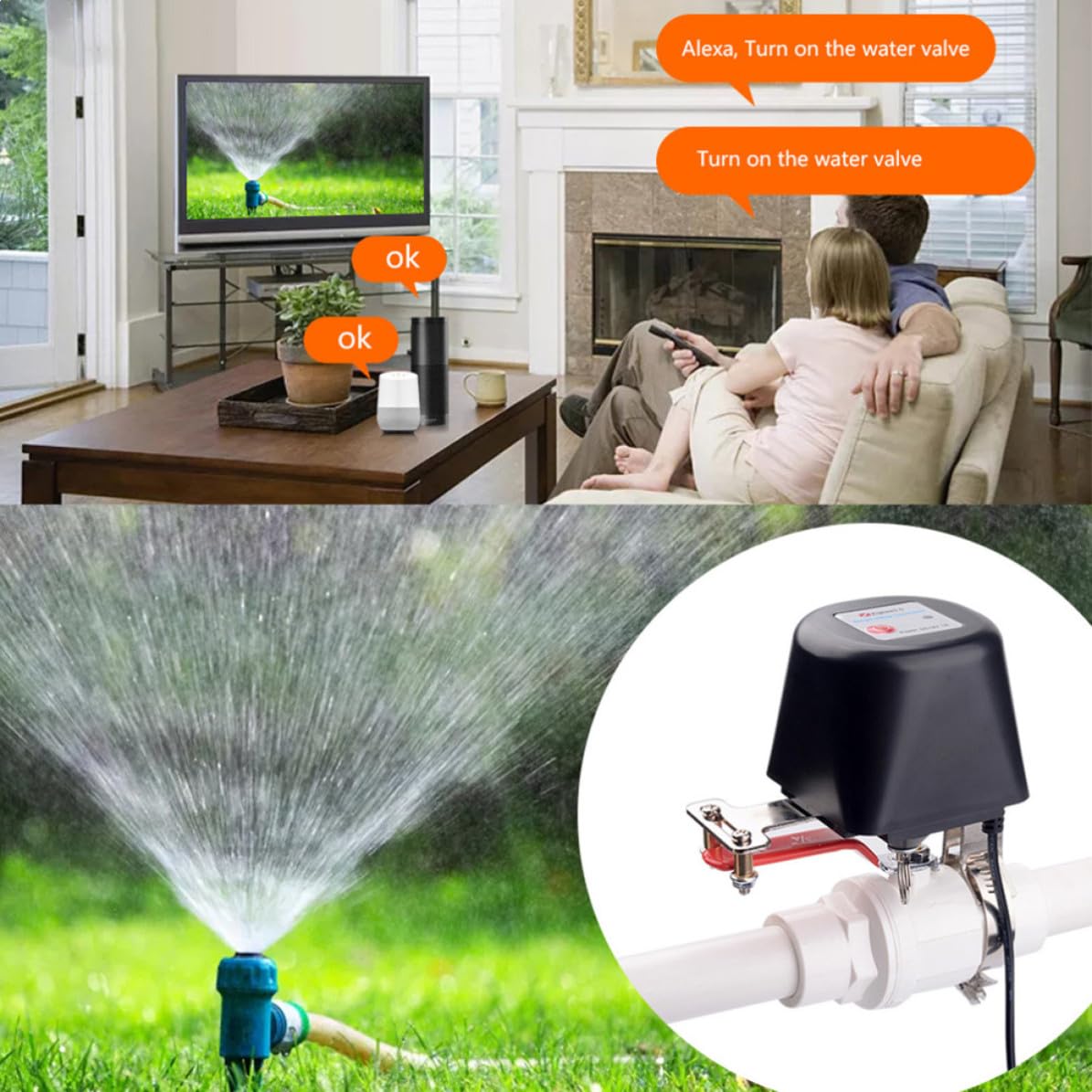 Valvola Intelligente Smart Water Valve Ac220 Nero Plastico Metallo | Controllo Gas Remoto, Temporizzazione Integrata, Apertura Automatica 5-10 Secondi, Distanza Esterna 10m