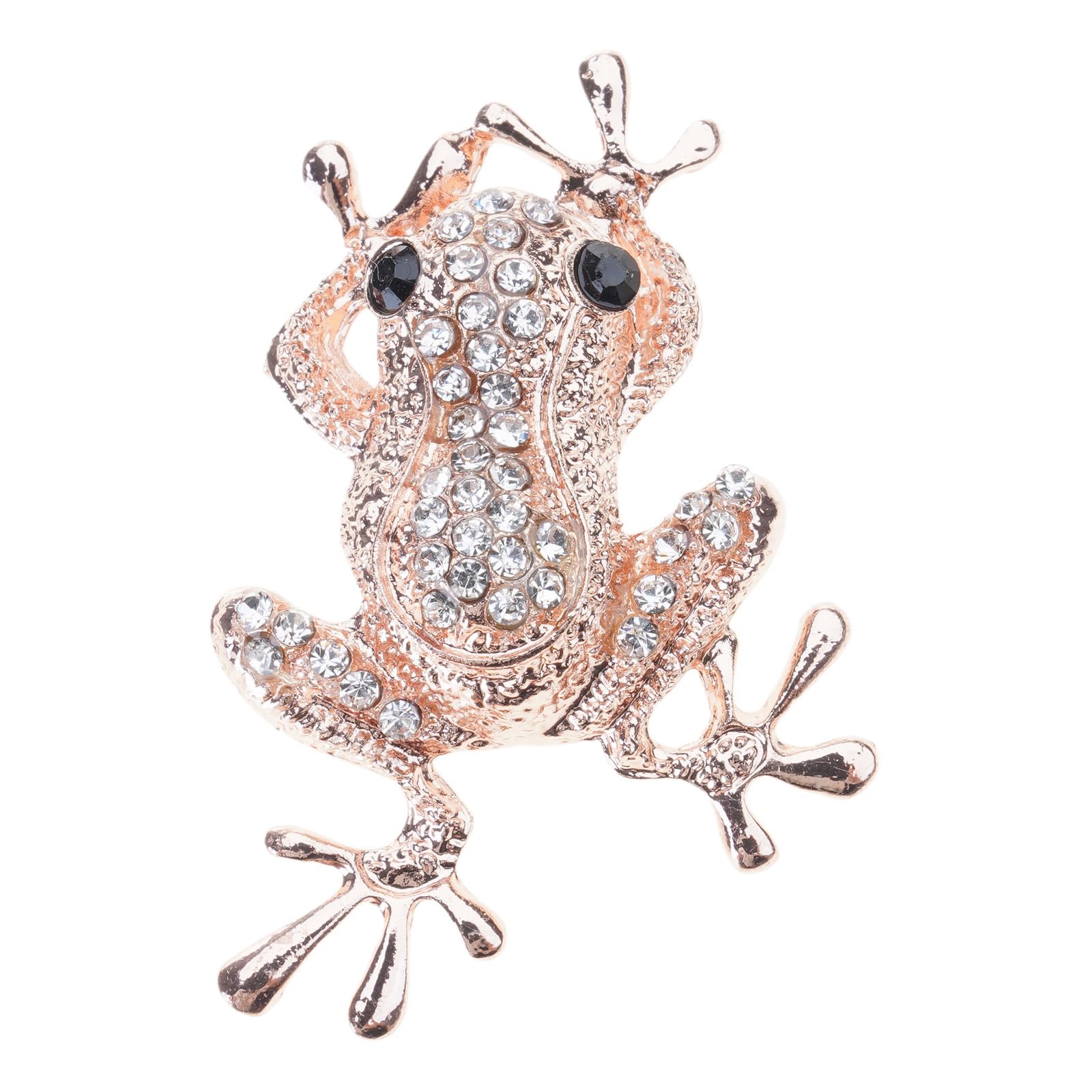 Maxtonser Fashionable Animal Brooch With Green Crystal Embellishment Sparkling Crystal Frogs Pin Trendy Women Accessories Jewelry