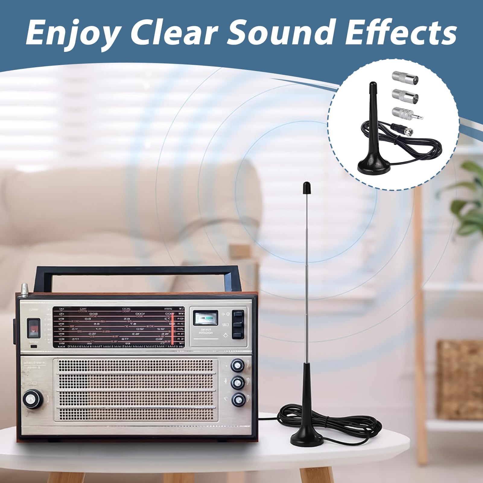 Antenna FM DAB Interna - Base Magnetica, Cavo 3m, Per Stereo E Hi-Fi - Foto 11