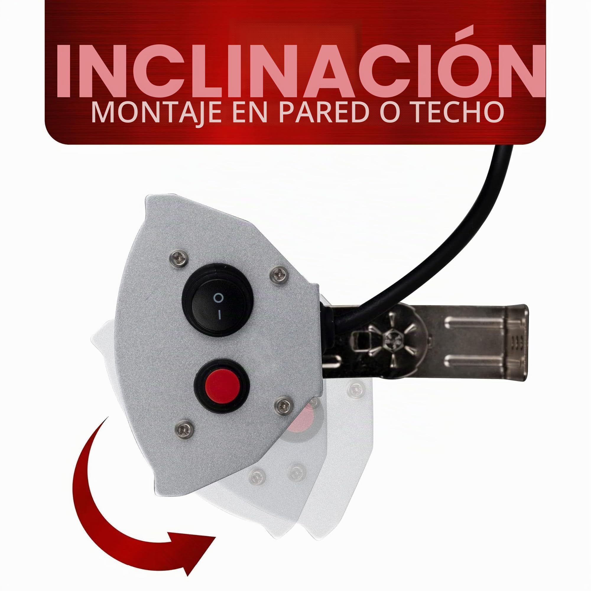 Alpina - Radiador eléctrico para terraza (interior y exterior, infrarrojo, suspendido, con mando a distancia, 2000 W)