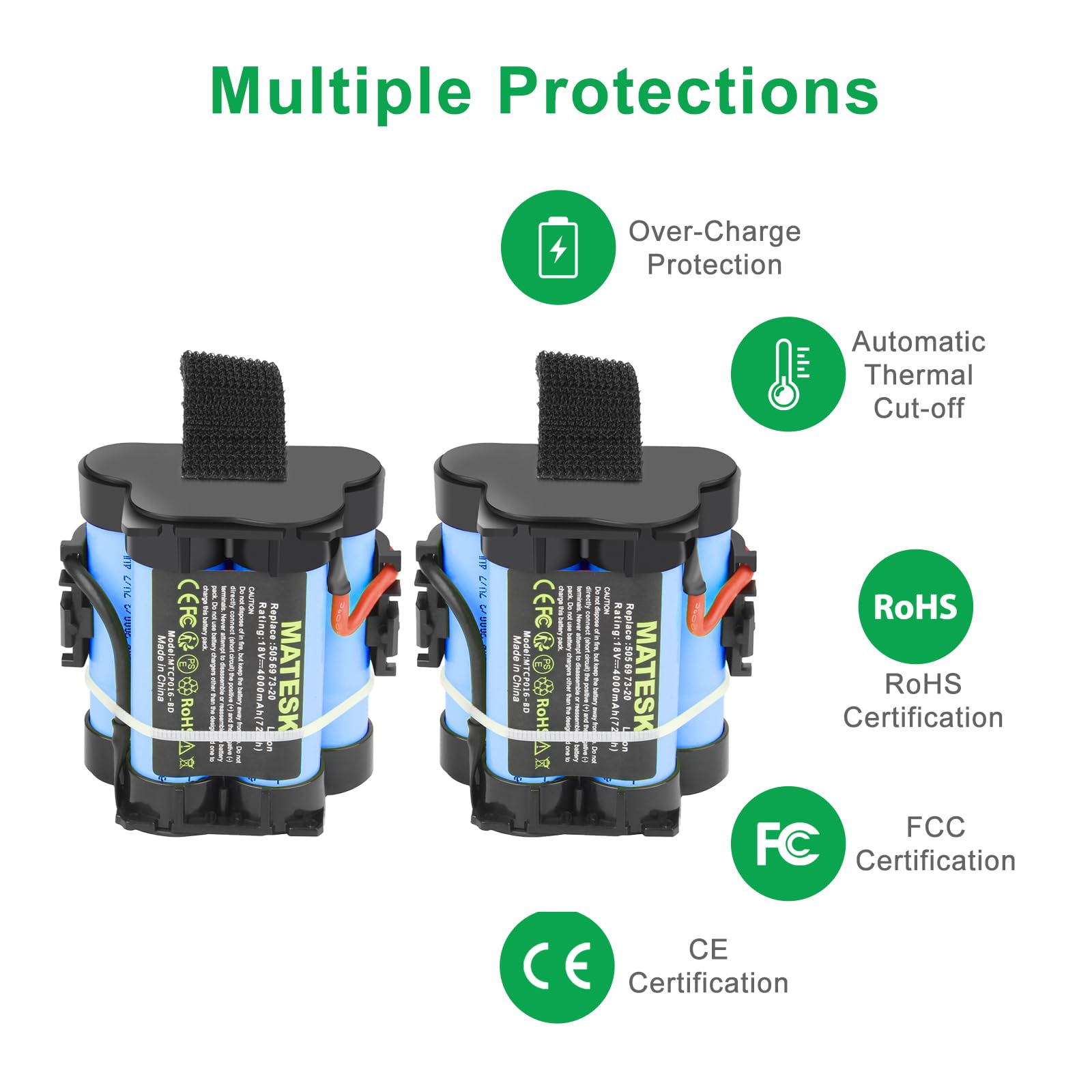 18V 4000mAh Batteria per Gardena Mähroboter R40Li R70Li R80Li R75Li R50Li R45Li R38Li Ricambio per Husqvarna Automower 105 305 308 Flymo Rasenroboter 1200R (2 pezzi)
