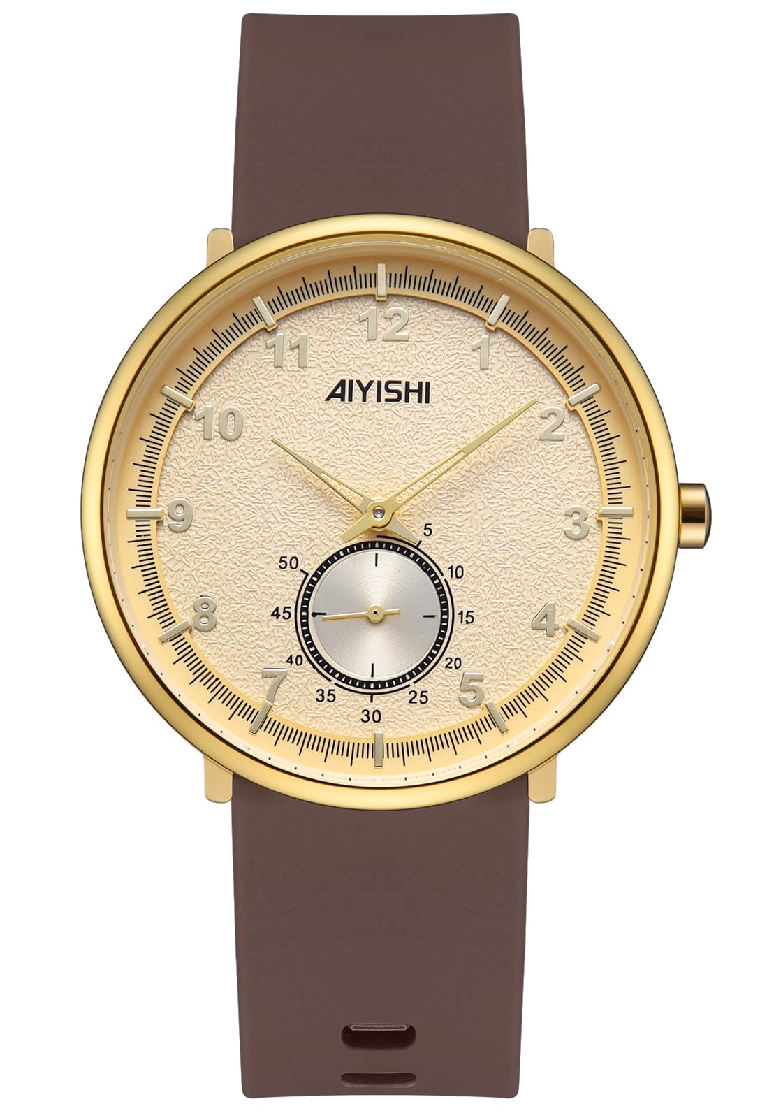 GEDIYARMens Minimalist Watches with Slim Case Ultra Thin Waterproof Fashion Sports Analog Quartz Simple Wrist Watch for Men, A8621 gold, Minimalist