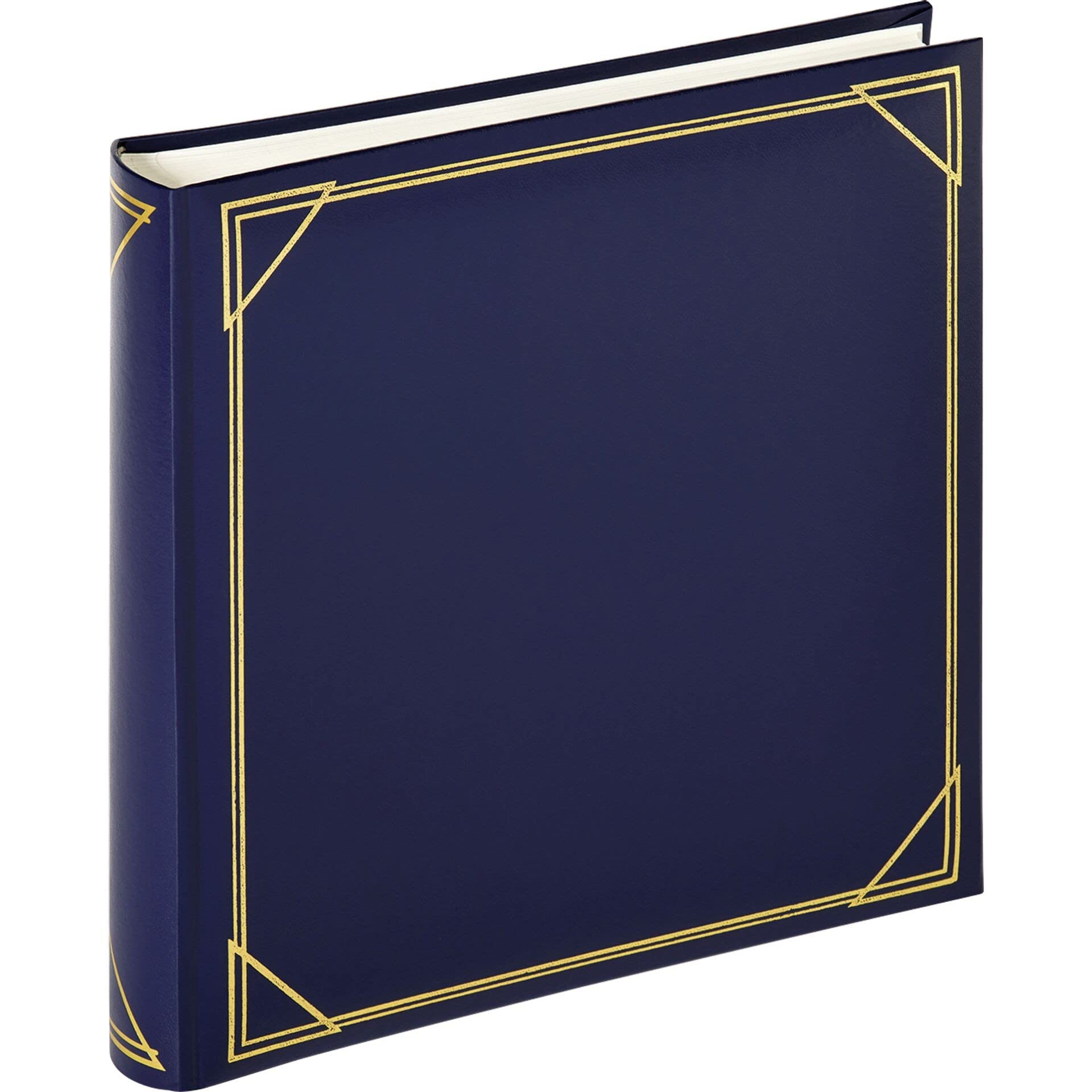 Walther Design MX-200-L Standart Book Bound Album with Artificial Leather Cover, with Gold Embossing, 11.75 x 11.75 inch (30 x 30 cm), 100 White Pages, Blue