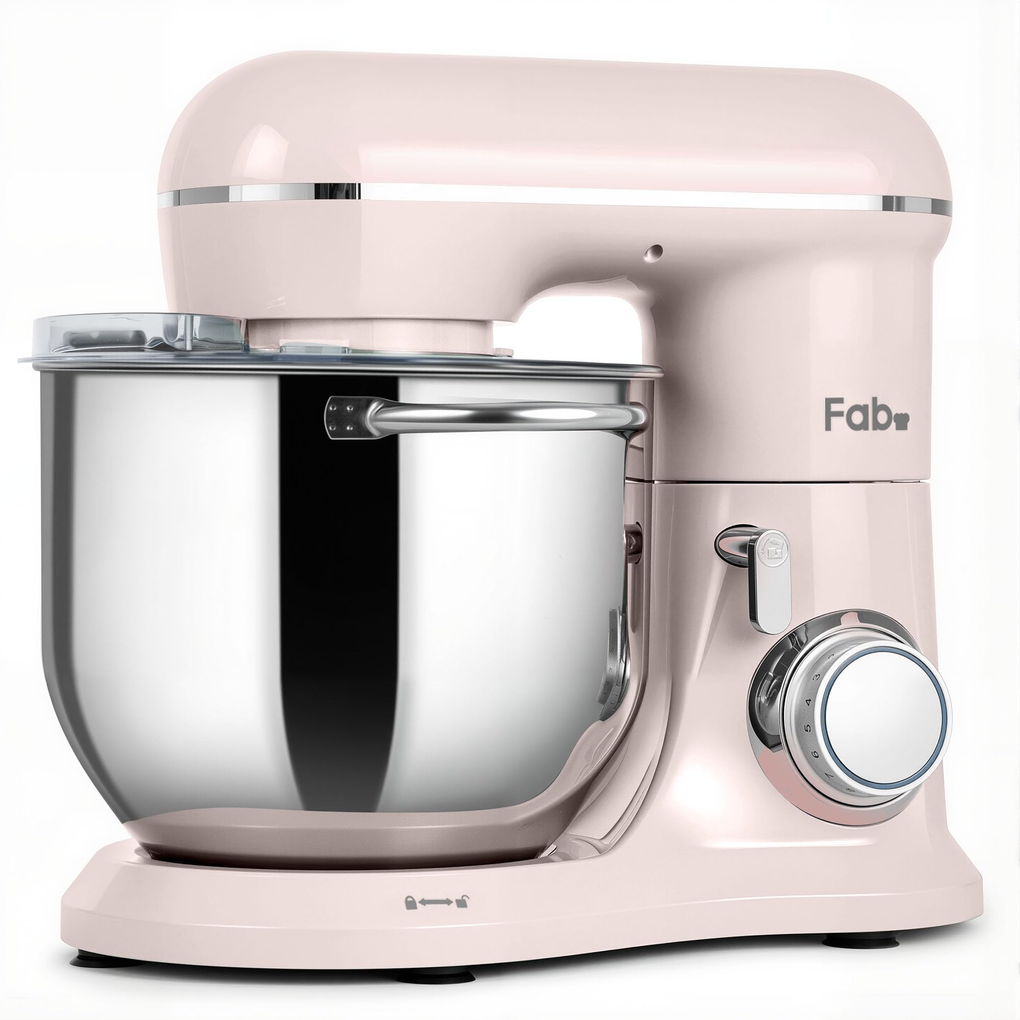 Fab by Kitchen in the box Stand Mixer, 8L Electric Food Mixer with 10 Speeds, 2000W Kitchen Appliance for Home Baking with Dough Hook, Whisk, Beater (Pink)