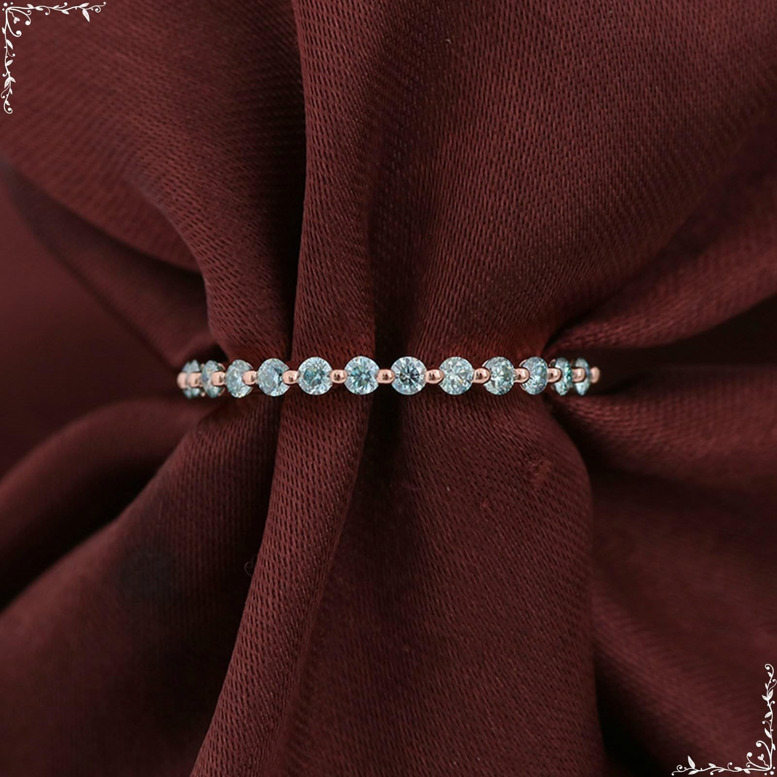 Anillos de pareja de oro rosa de 14/9/18 quilates Sin piedras preciosas, anillos de boda con verde azulado, anillos redondos de moissanite mujeres