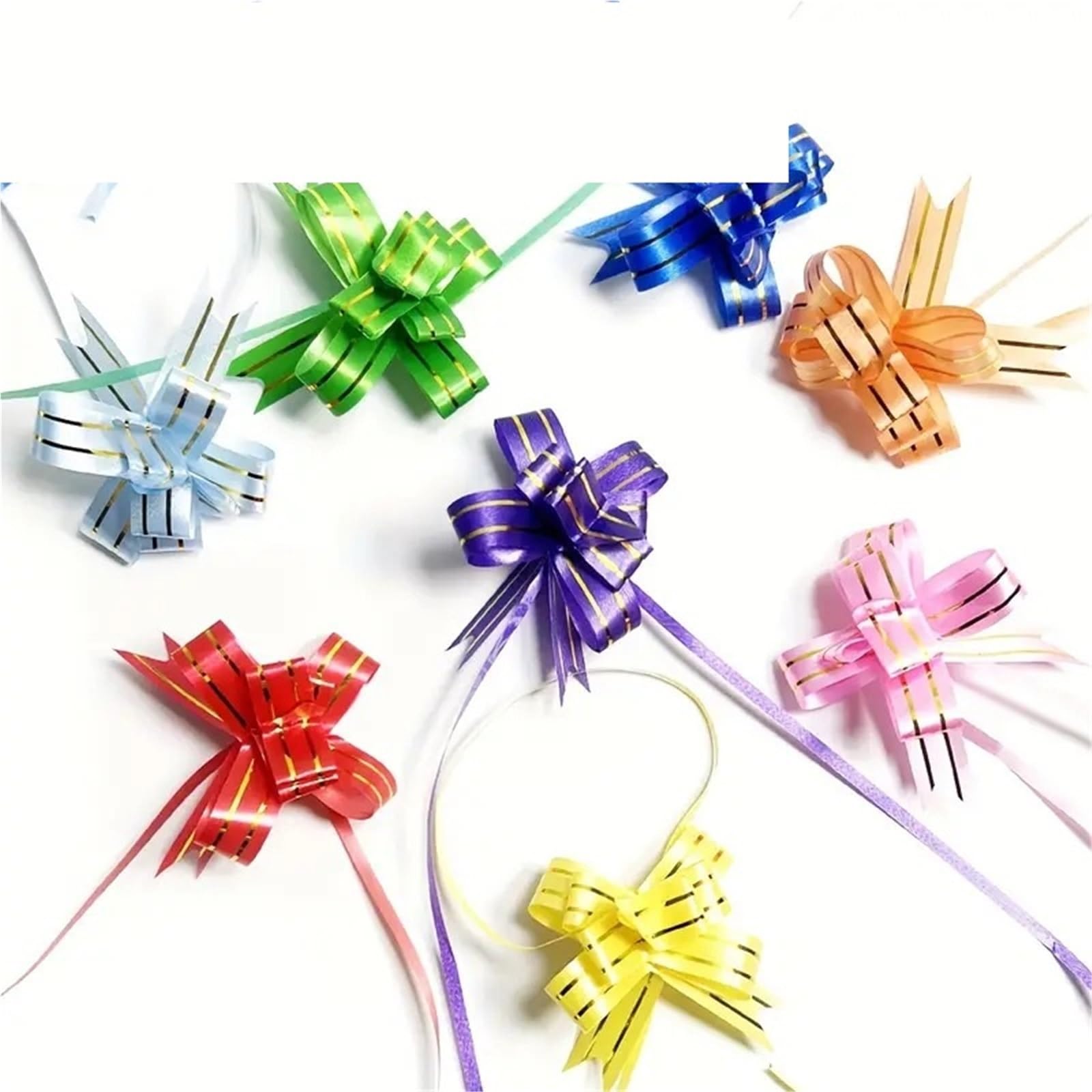 Schleifen zum Ziehen, bunt, Geschenkverpackung, Halloween, Weihnachtsdekoration, Hochzeit, Geburtstag, Jahrestag, Party, 160/400 Stück (400 Stück, Silber)
