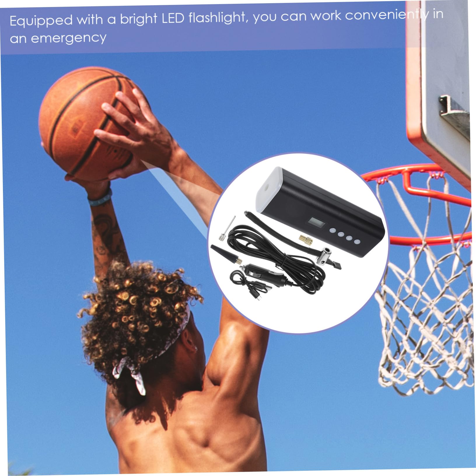 Gonfleur Portatif 14, 8 V 60 W 1 Set Compresseur D'air Électrique