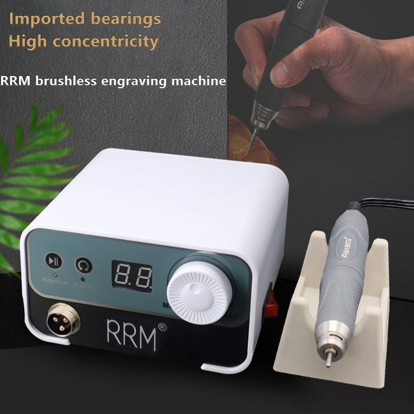 WEIMILOR Pieza de Mano con micromotor sin escobillas, Taladro de uñas Profesional/Herramientas eléctricas para Tallado de Madera industriales (Tallado de Madera, molduras, joyería)