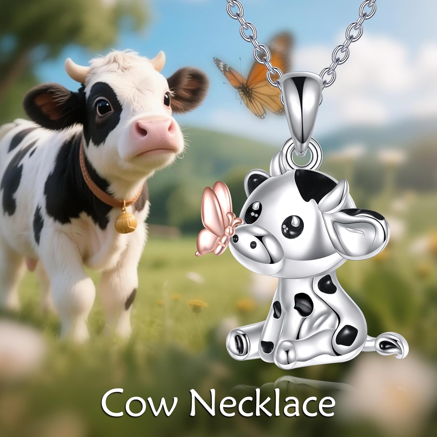 YAFEINI Cow Necklace 925 Sterling Silver Cute Cow Pendant Necklace Animal Jewelry Gifts for Women - Image 6