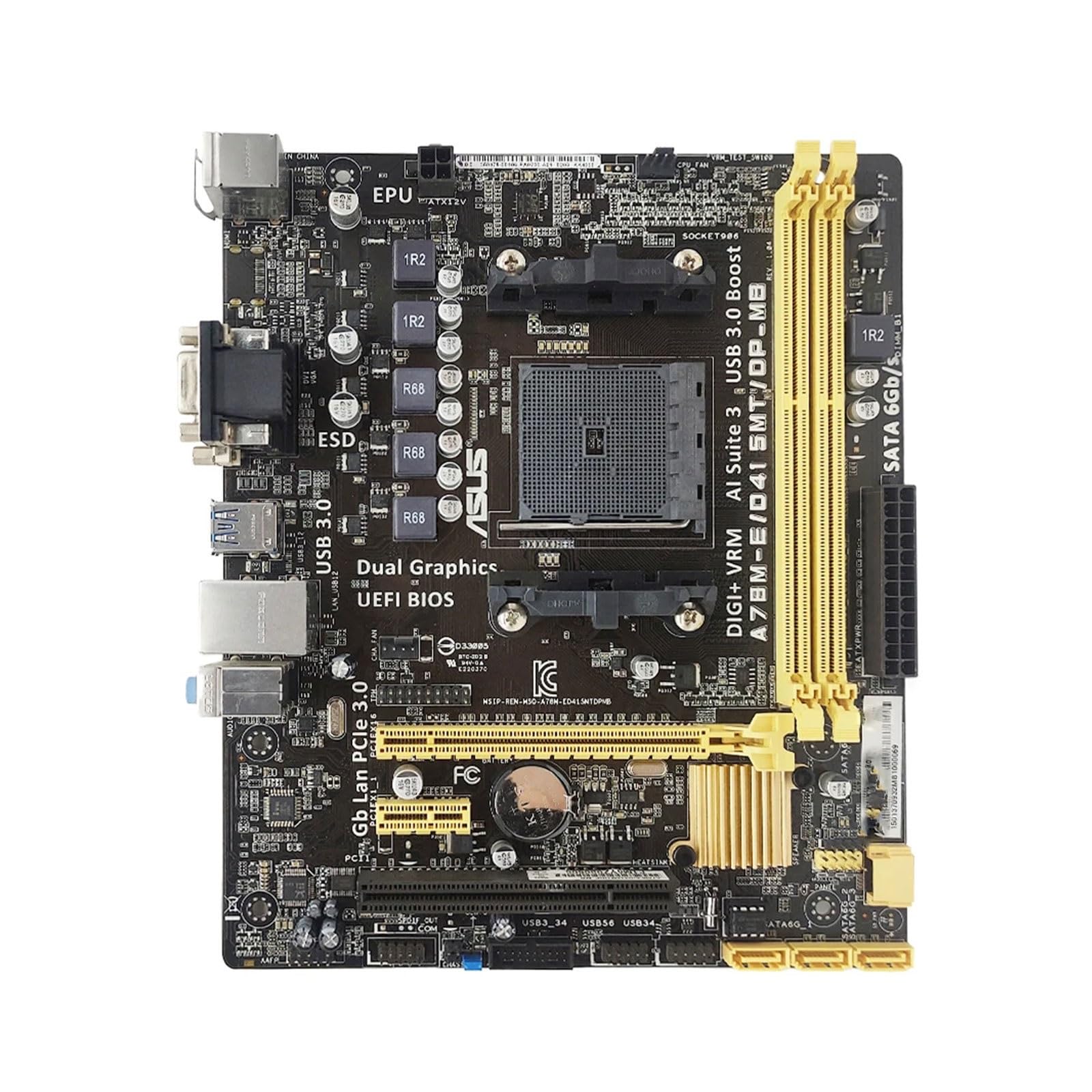 Placa Bases Placa Base Fit For ASUS A78M-E A78M-E/D415MT A78 Socket FM2/FM2+ DDR3 16GB Compatible con CPU A10-6700 A10-6790K A10-7850B